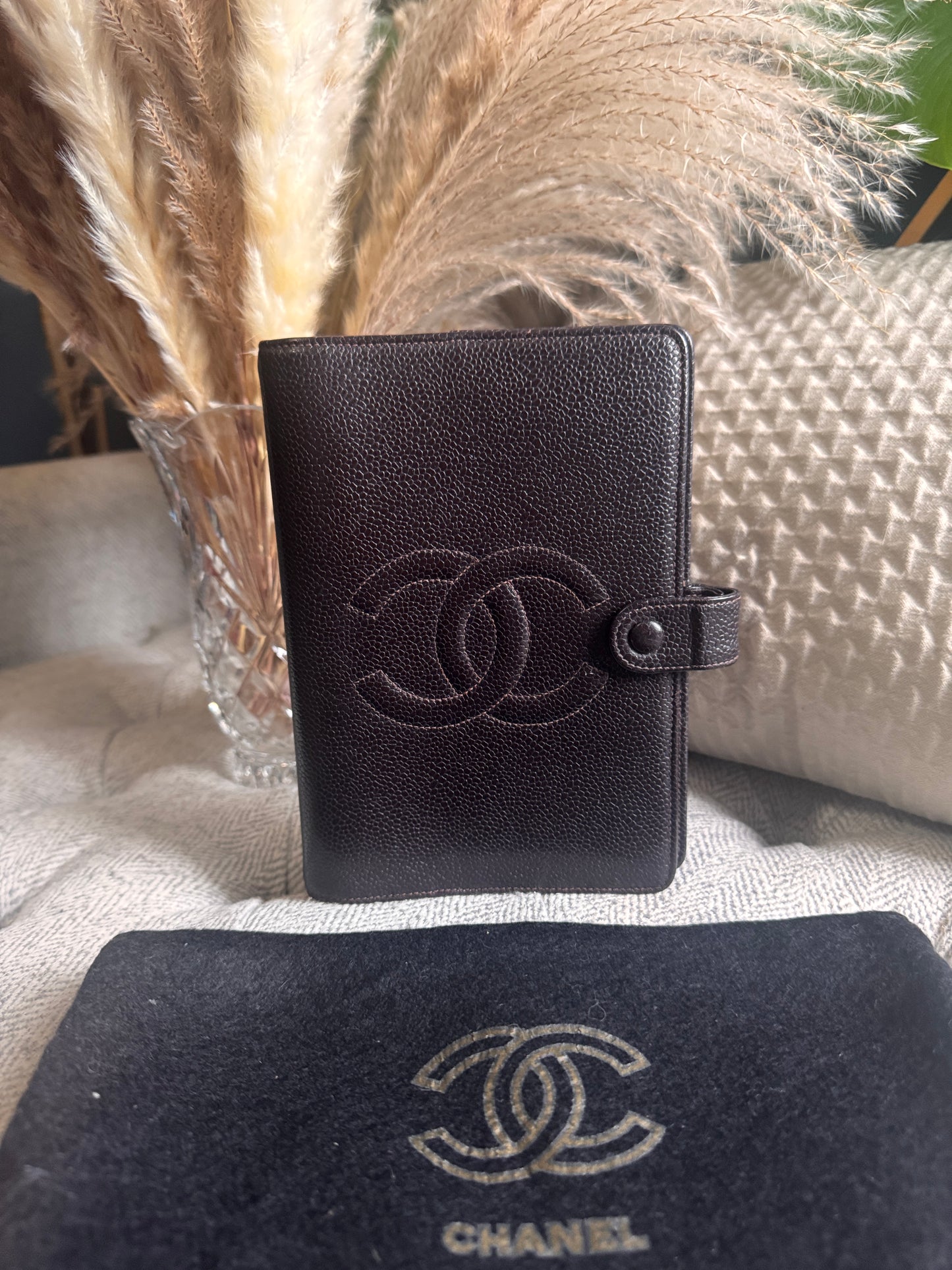 Chanel Vintage Agenda in Chocolate Brown Caviar