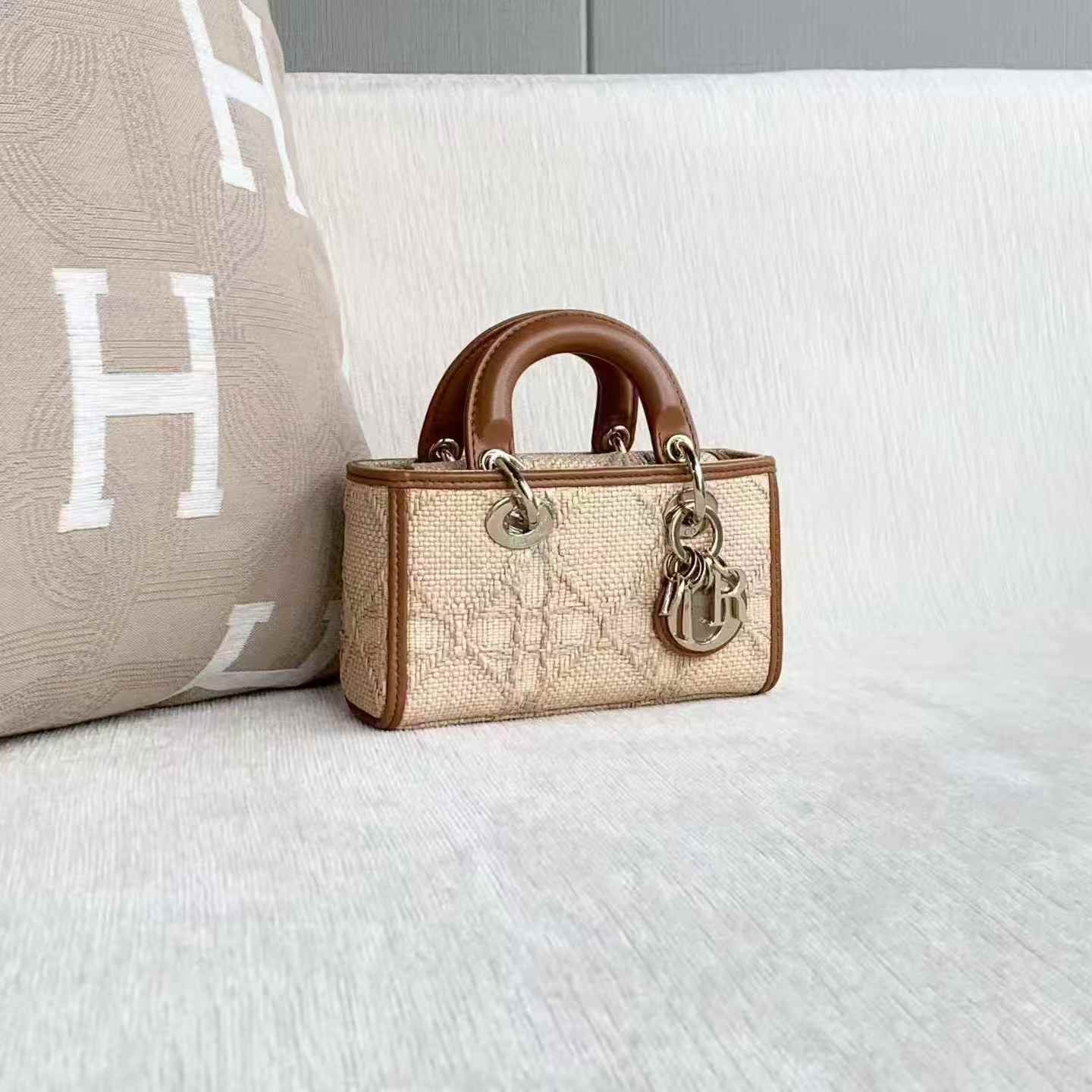 FOR PREORDER ONLY- Dior Micro Cannage Raffia Cannage Lady D-Joy