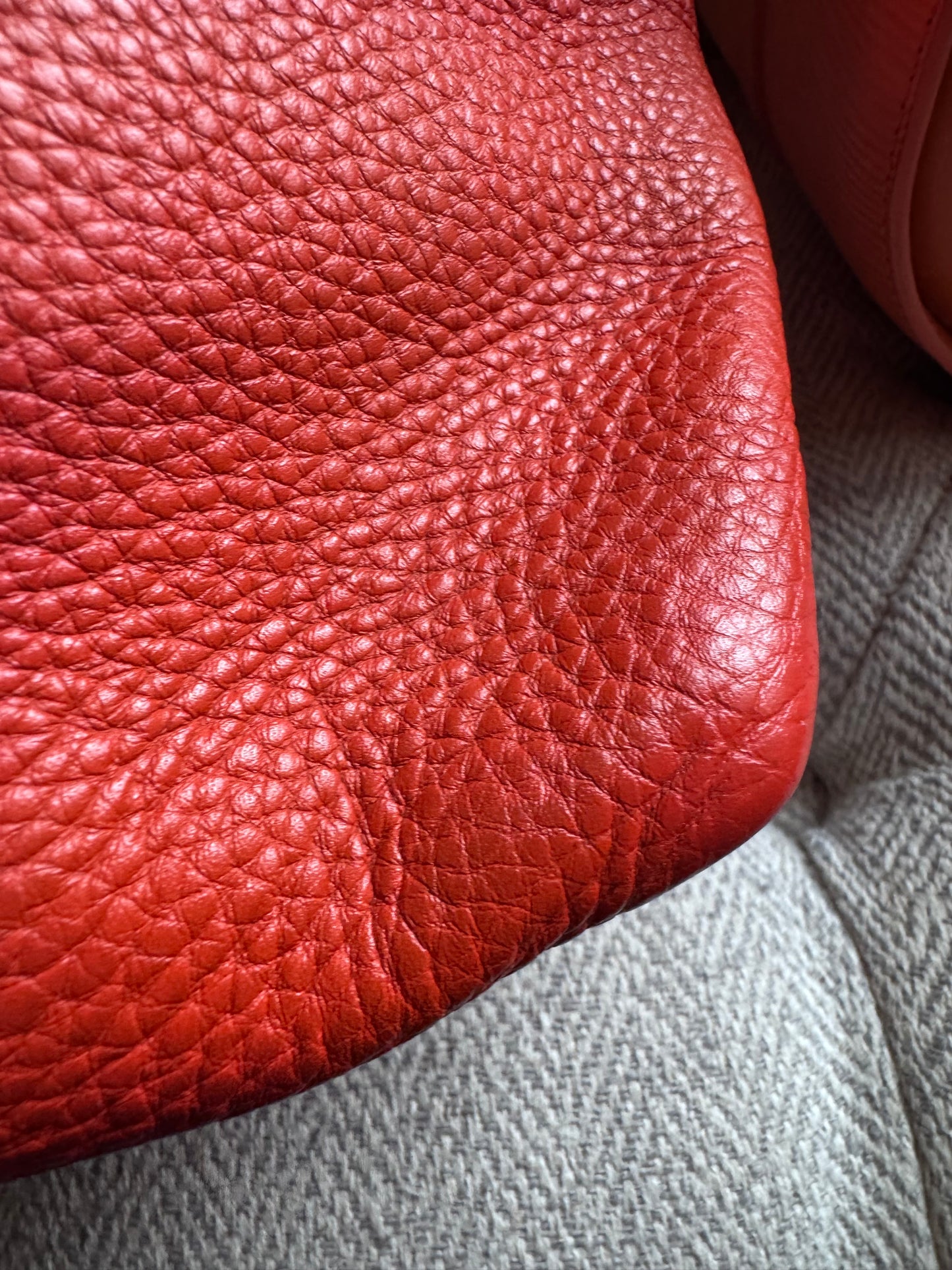 Prada Pebbled Leather Orange Tote