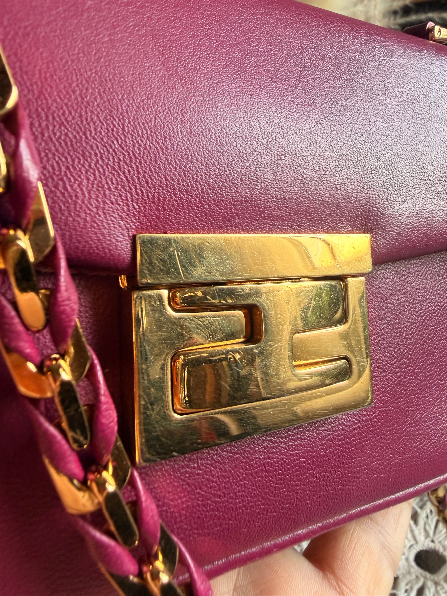 FENDI Shiny Nappa Mini Be Baguette