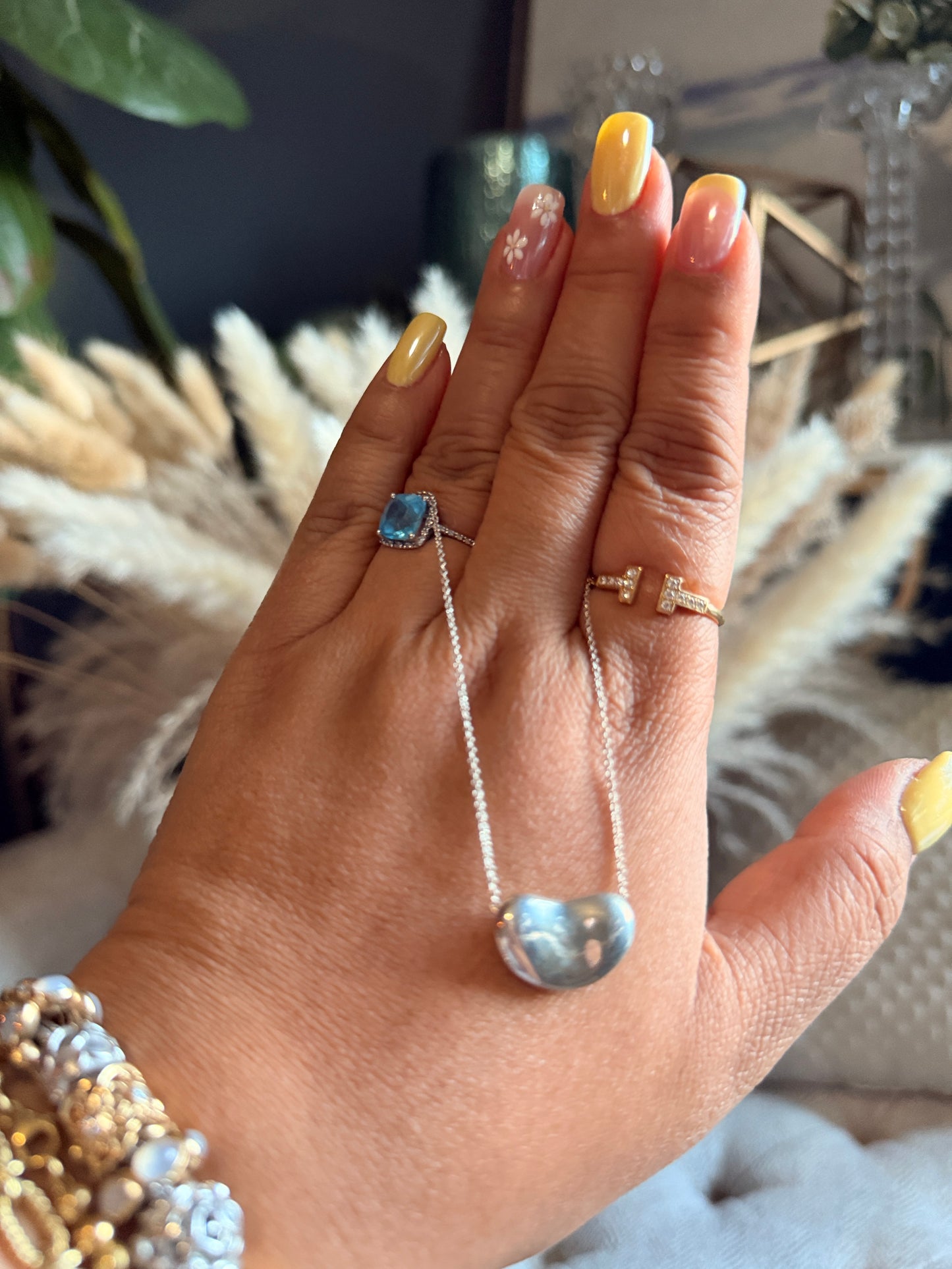 Tiffany & Co. 18mm Sterling Silver Bean Necklace