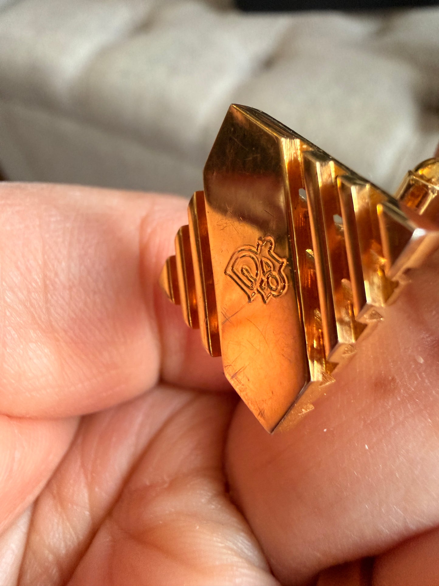 Christian Dior Vintage “Paris–New York” Cufflinks & Tie Tack Set (Gold Tone) | Dior Box Included