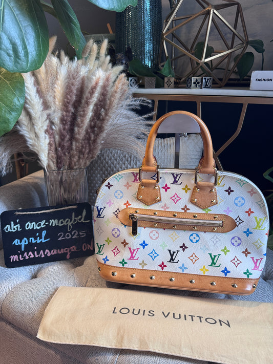 Louis Vuitton Vintage Alma PM in Multicolor Blanc