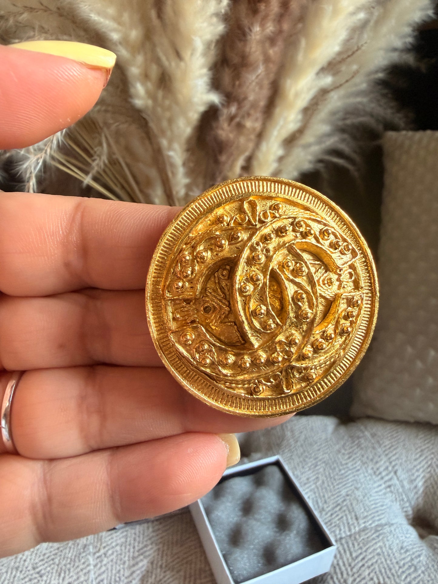 Chanel Vintage 24K Gold Plated Brooch