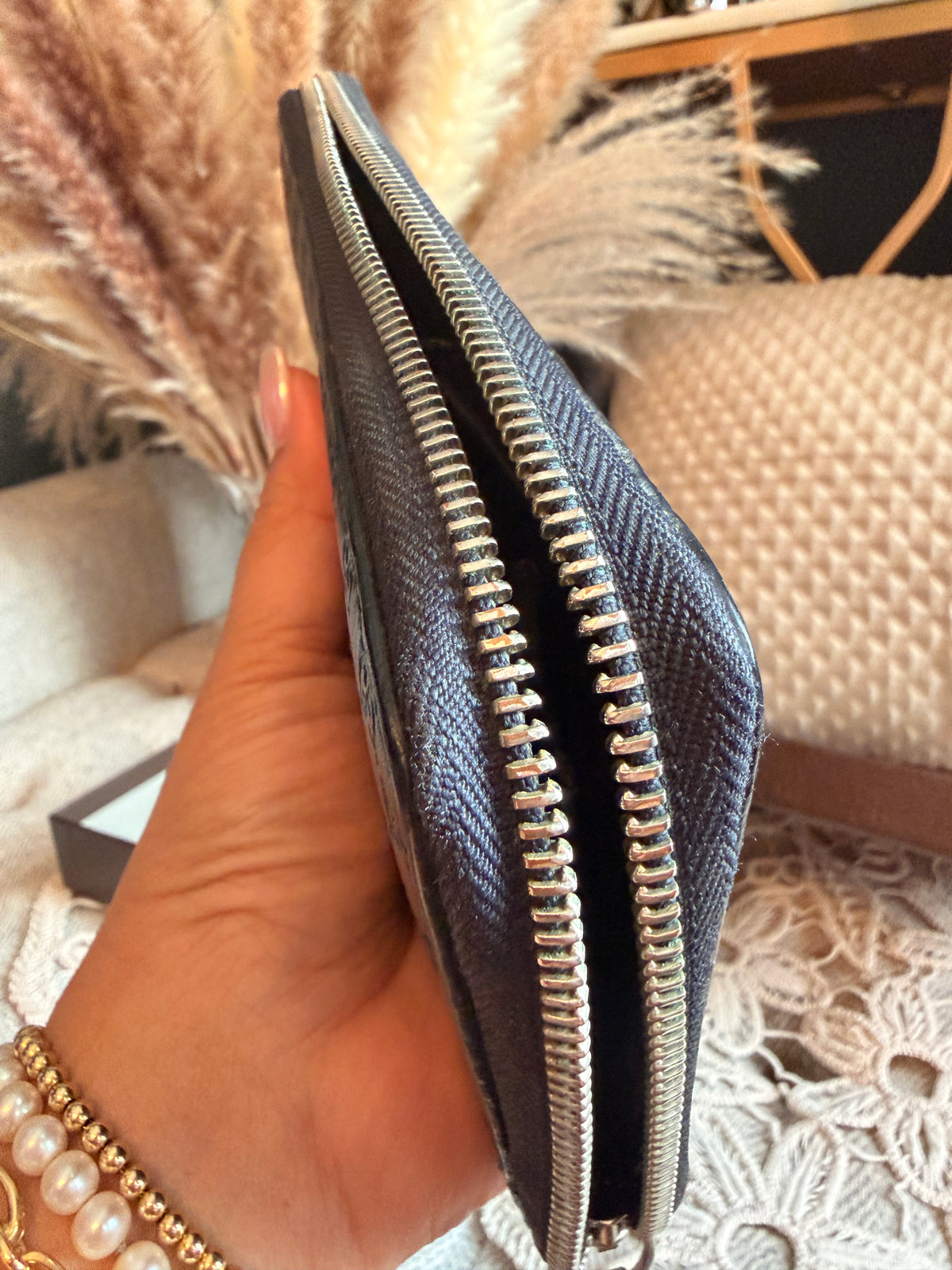 GUCCI
Blue Micro Guccissima Leather Long Zippy Organizer Wallet