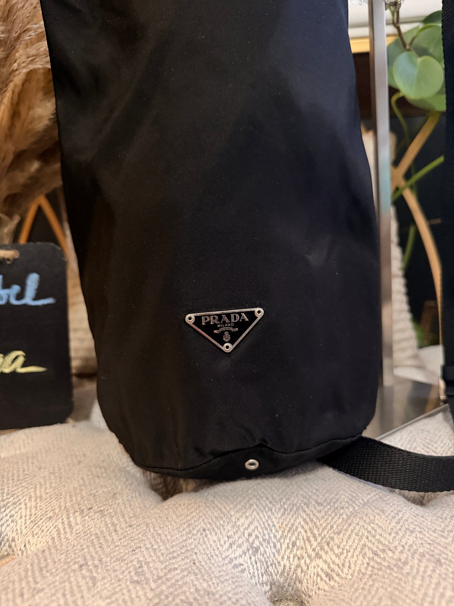 Prada Tessuto Black Nylon Shoulder Bag /Bottle Holder