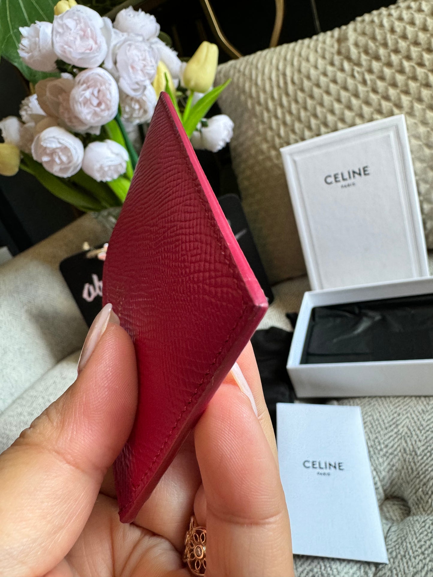 Celine Grained Calfskin cardholder