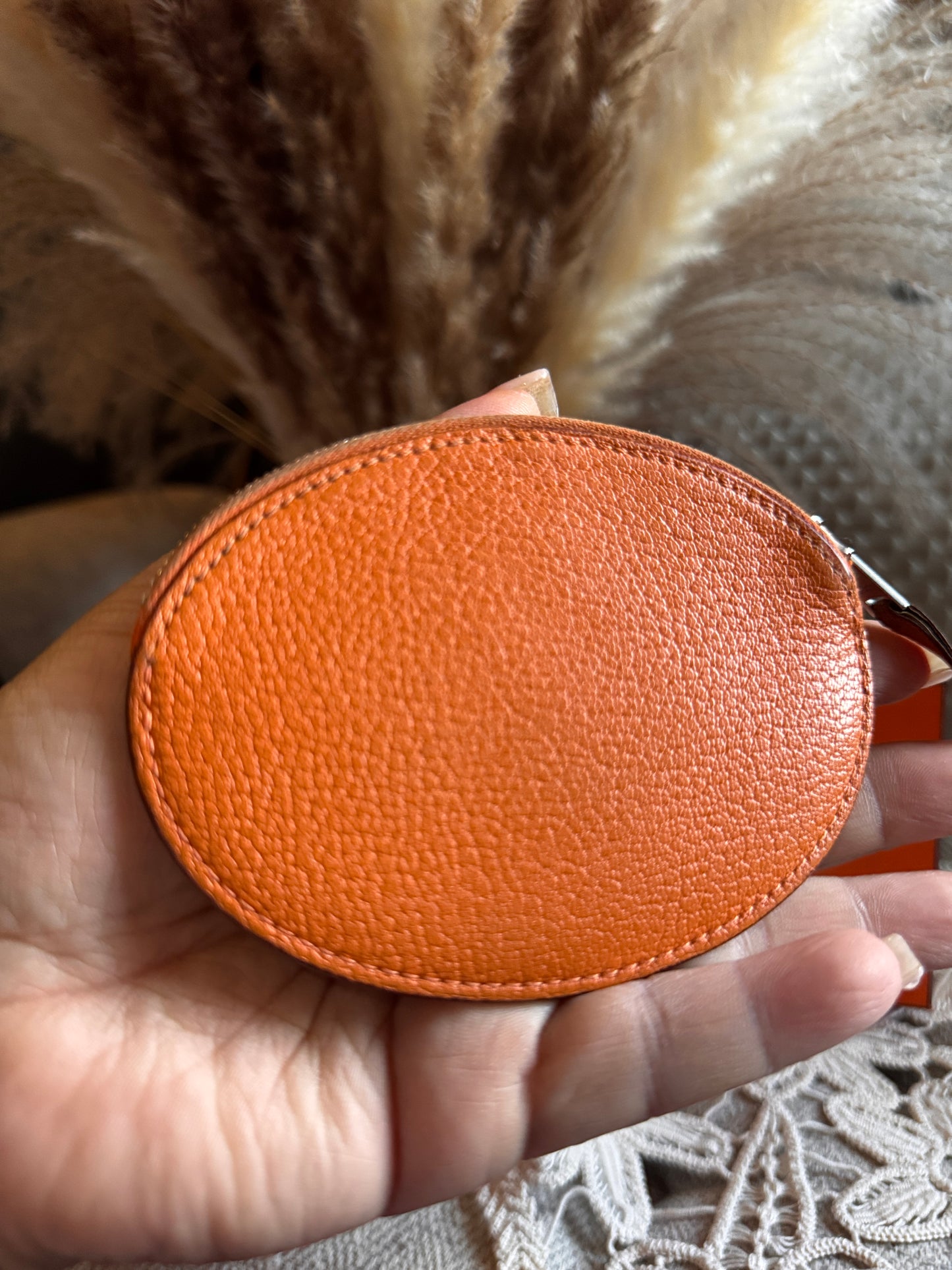 Hermès Orange Chèvre Mysore Coin Purse