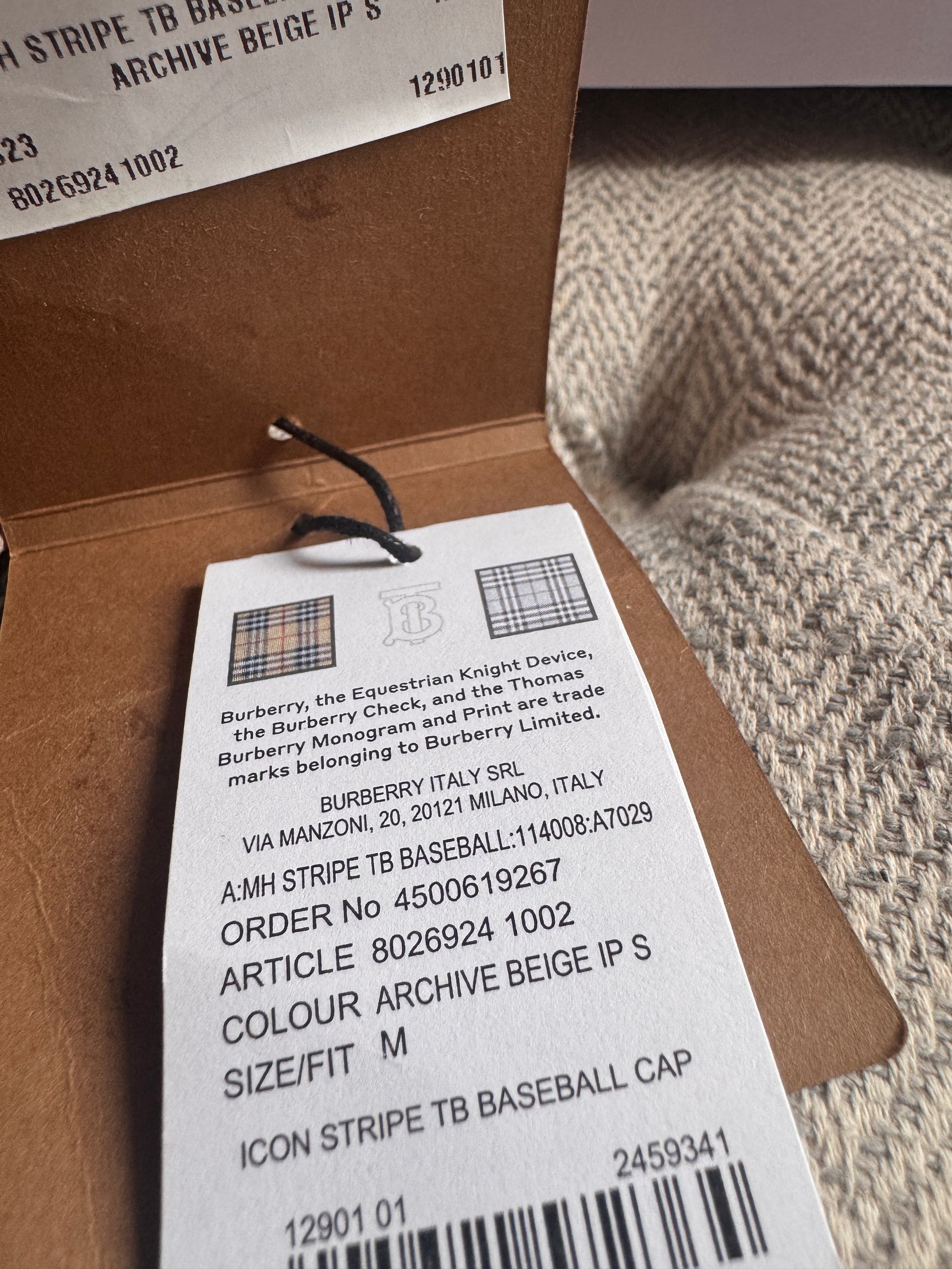 Burberry Vintage Check Cotton Monogram Motif Baseball Cap – Bag