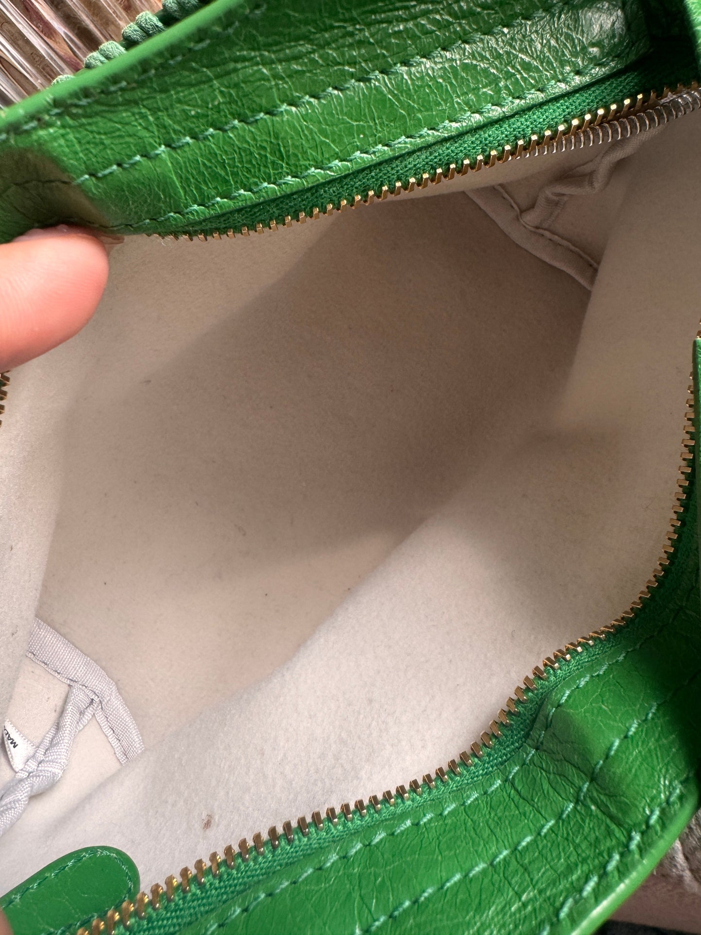 Balenciaga Mini City in Green with Gold Hardware
