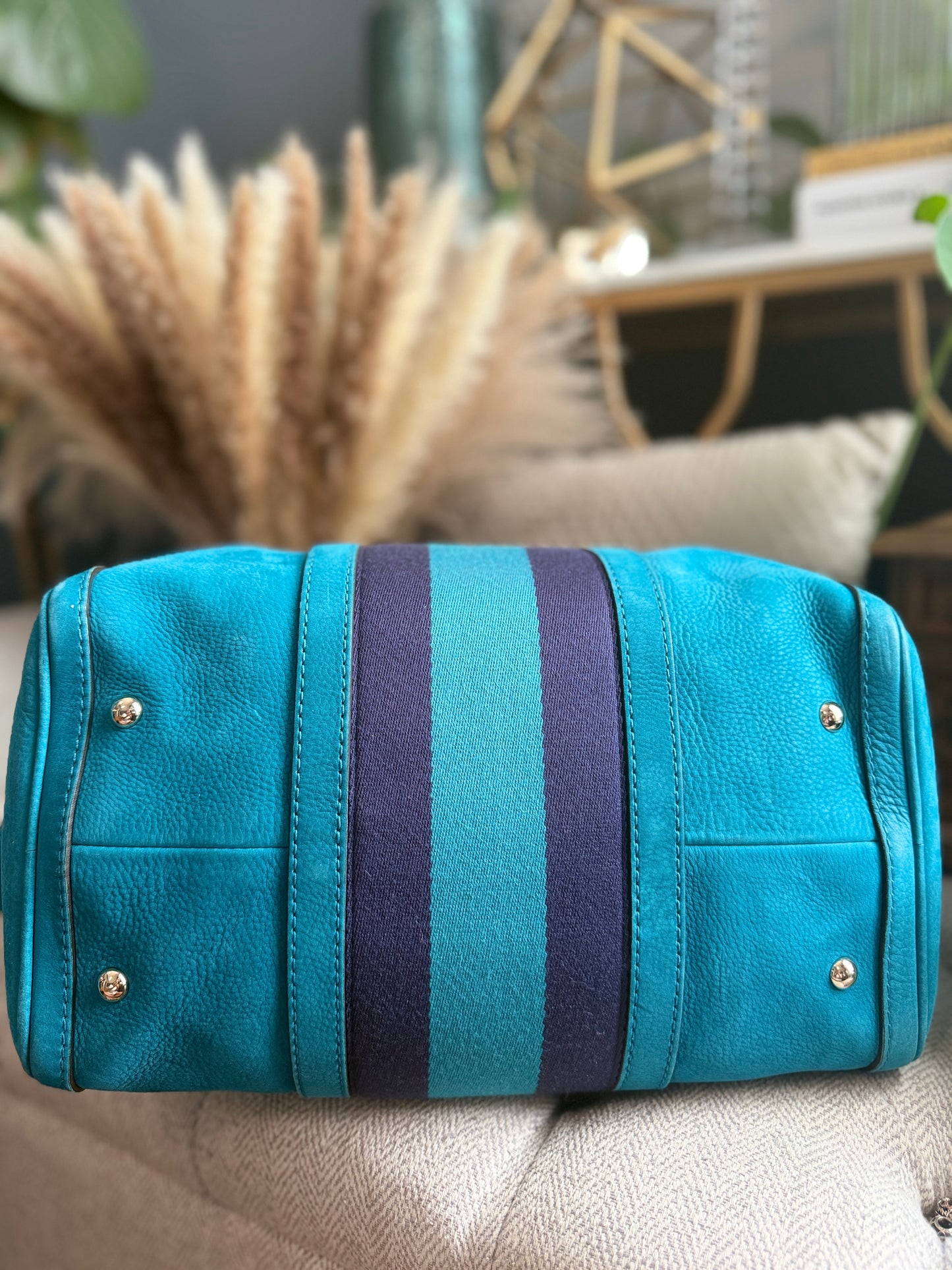 Gucci Nubuck Boston Bag with Adjustable Crossbody Strap