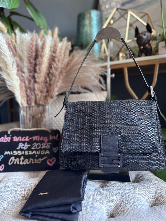 Fendi Leather Weave Mama Baguette