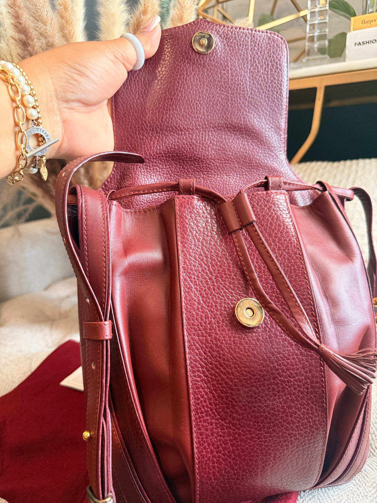 Cartier Vintage Burgundy Leather Crossbody