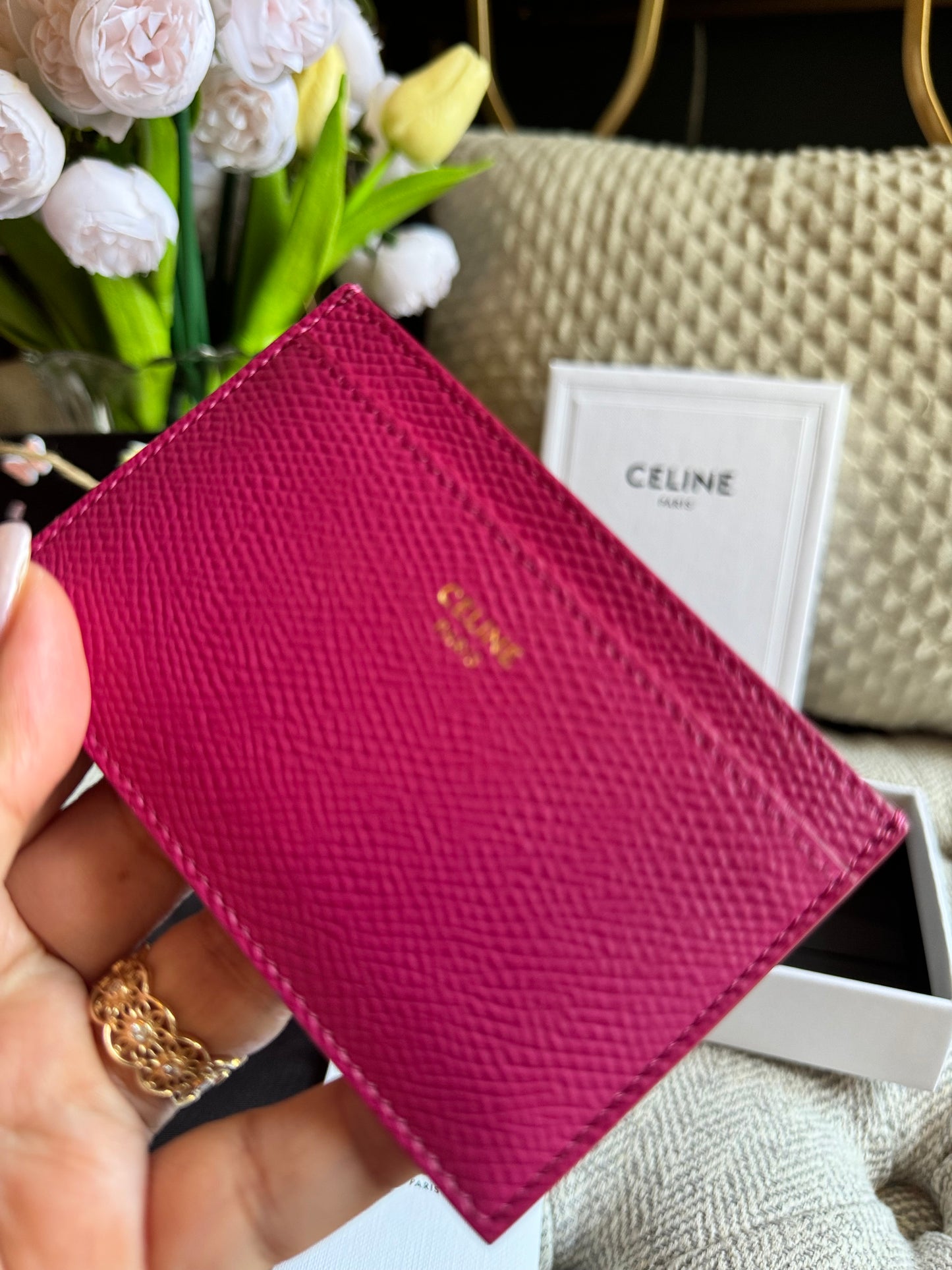 Celine Grained Calfskin cardholder