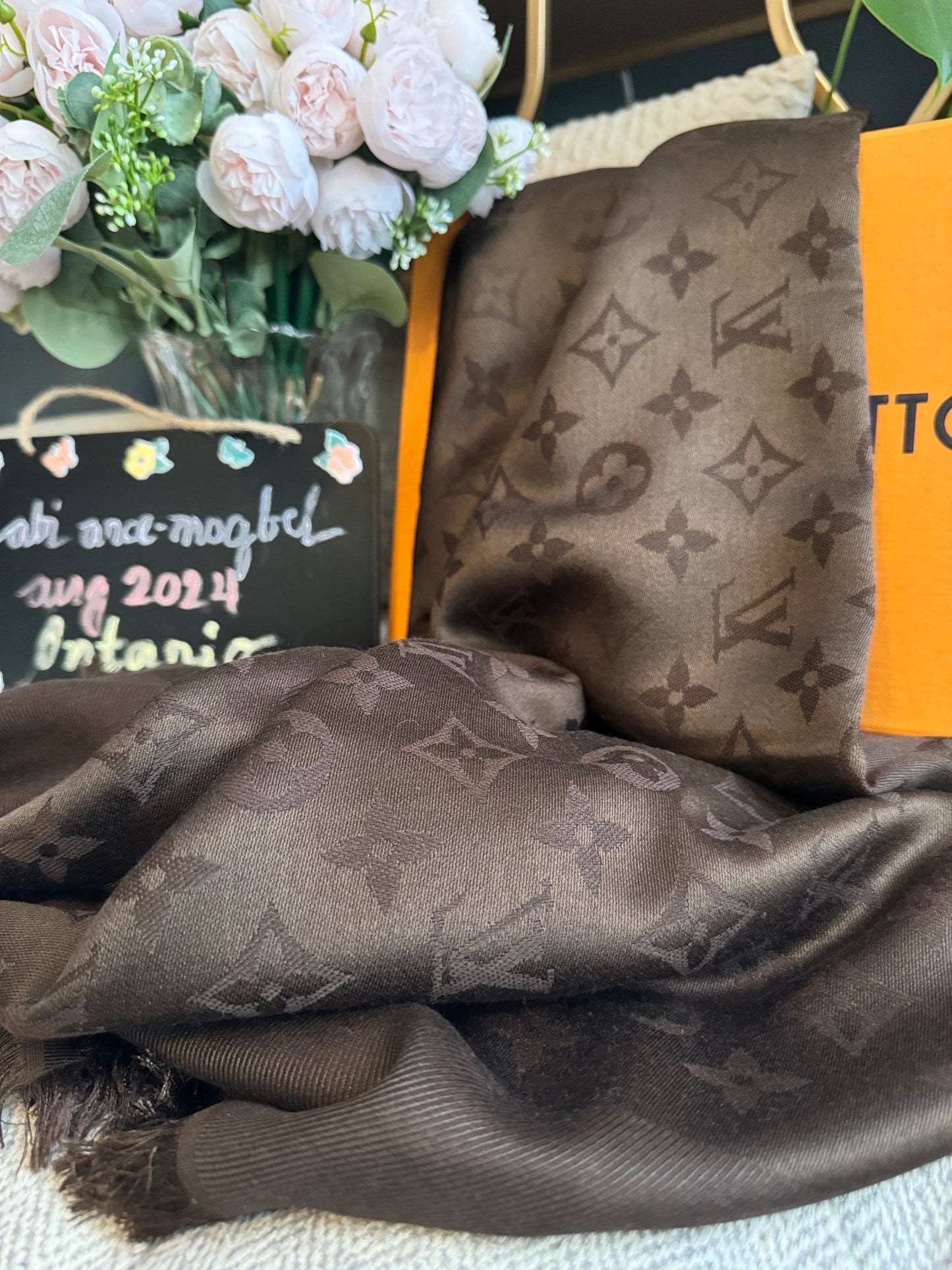 Louis Vuitton Dark Brown Monogram Shawl