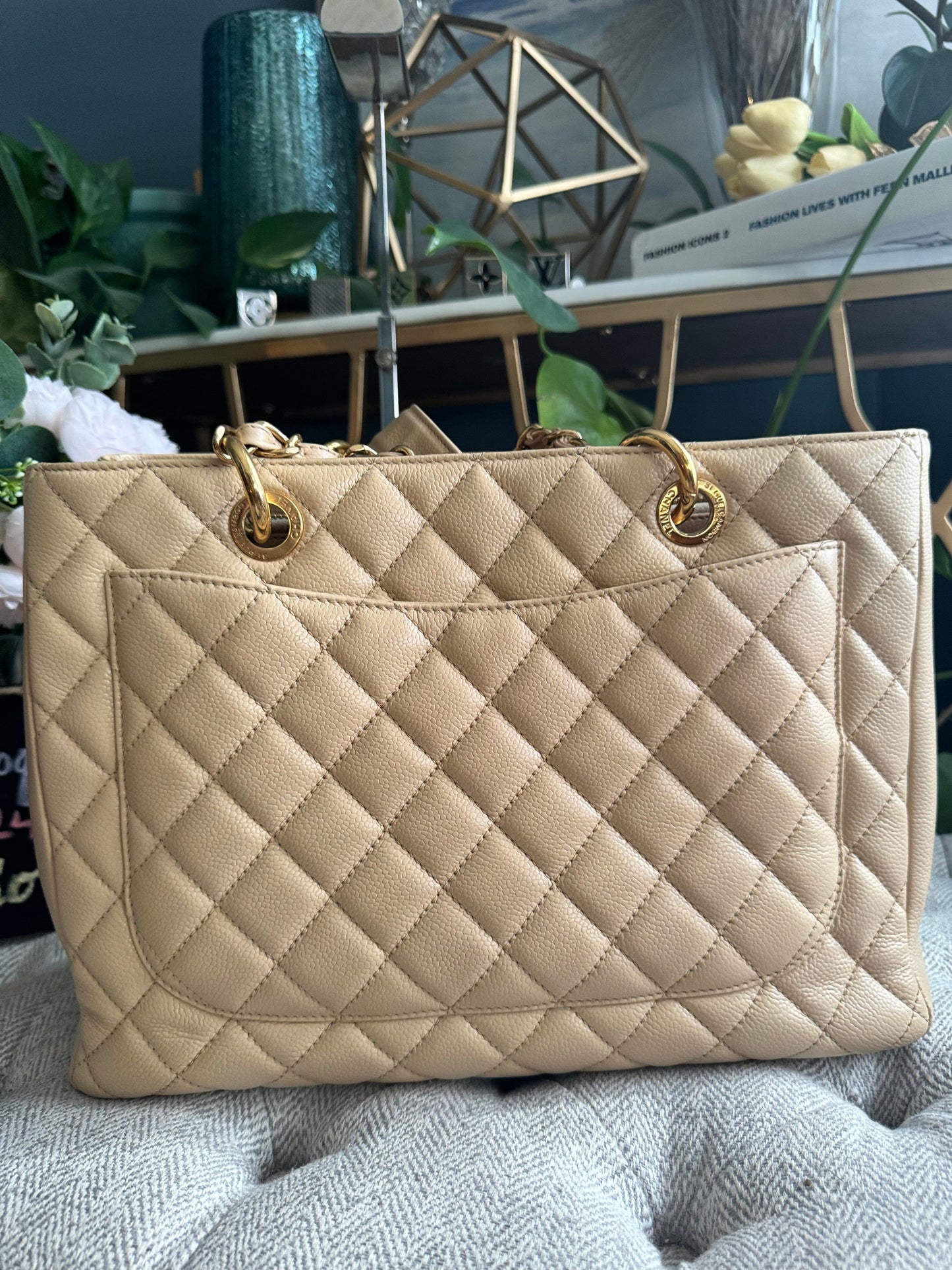 Chanel GST in Beige Caviar with Gold Hardware