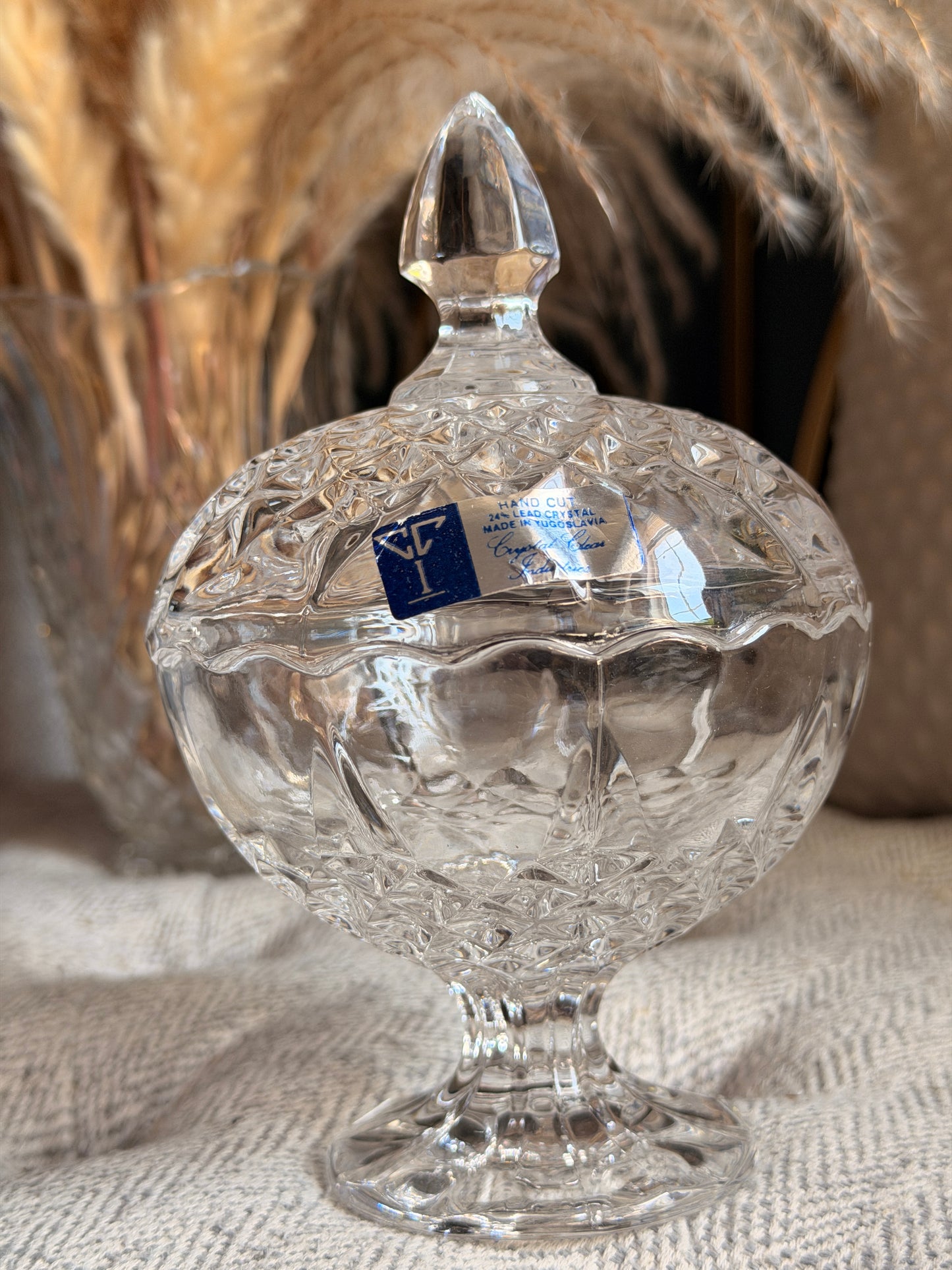 Handcut 24% Lead Crystal Made in Yugoslavia