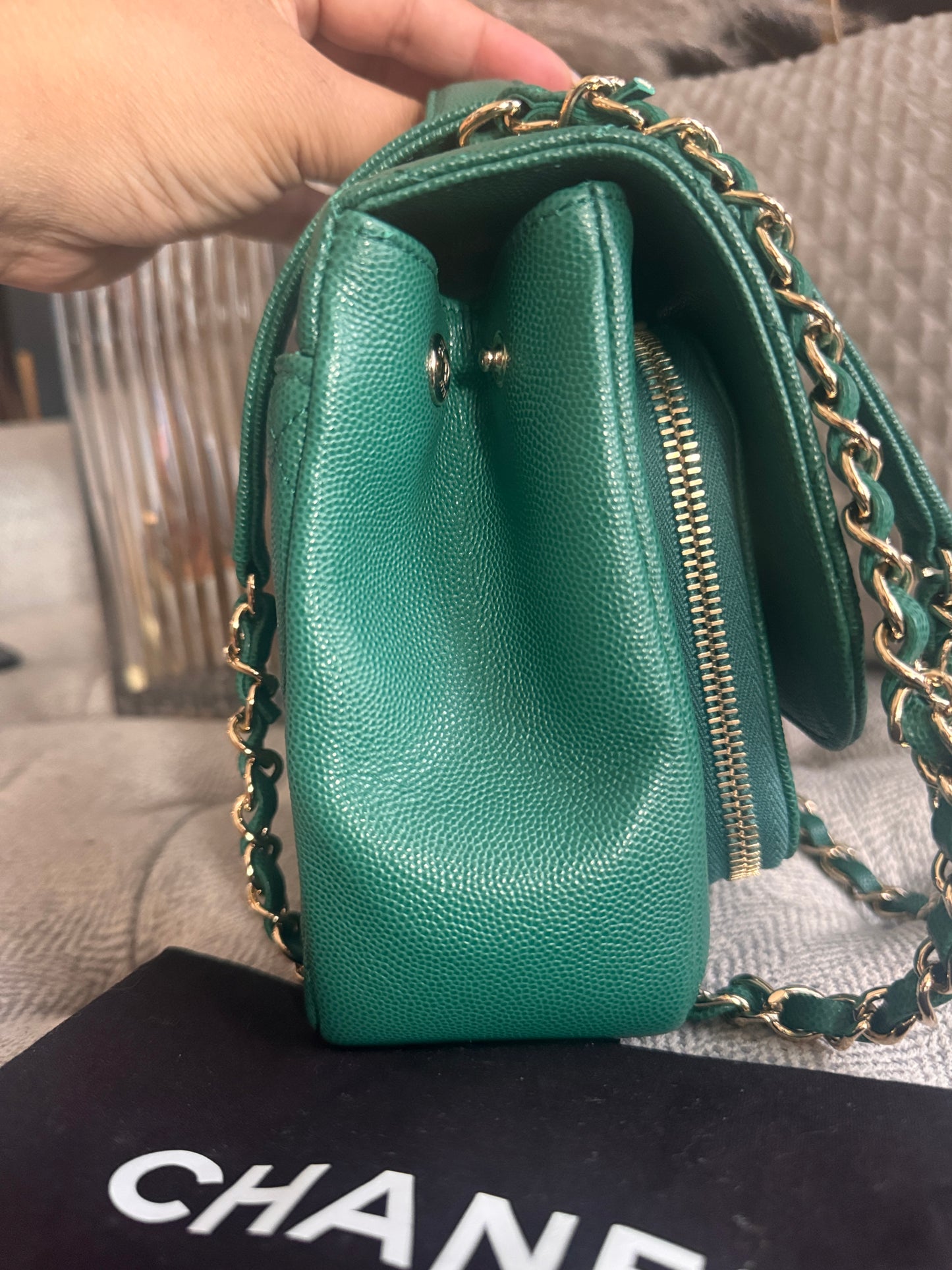 Chanel Business Affinity in gorgeous Green Caviar