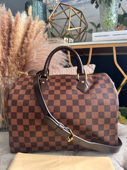 Louis Vuitton Speedy Bandouliere 30 in Damier Ebene