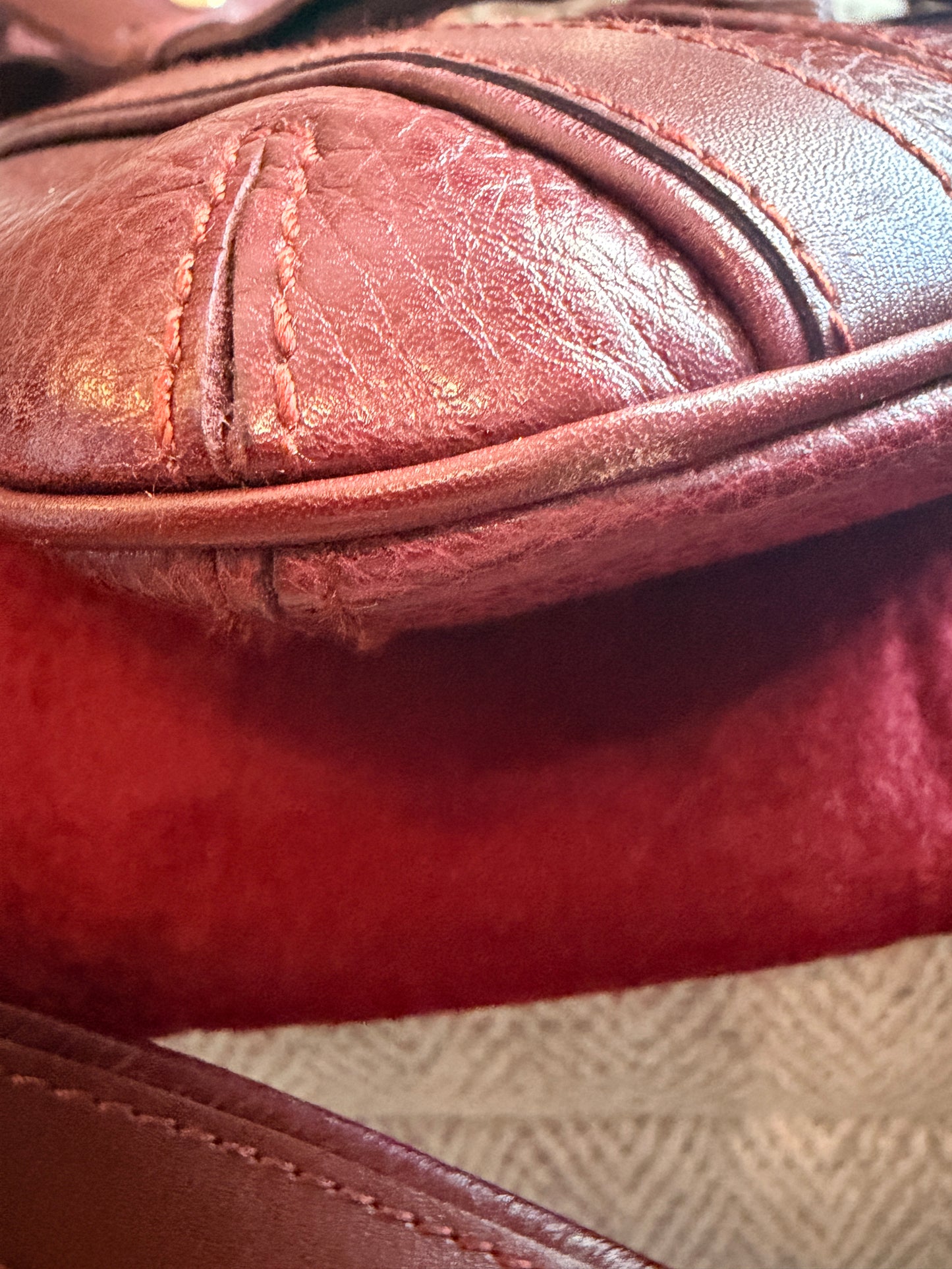 Cartier Vintage Burgundy Leather Crossbody