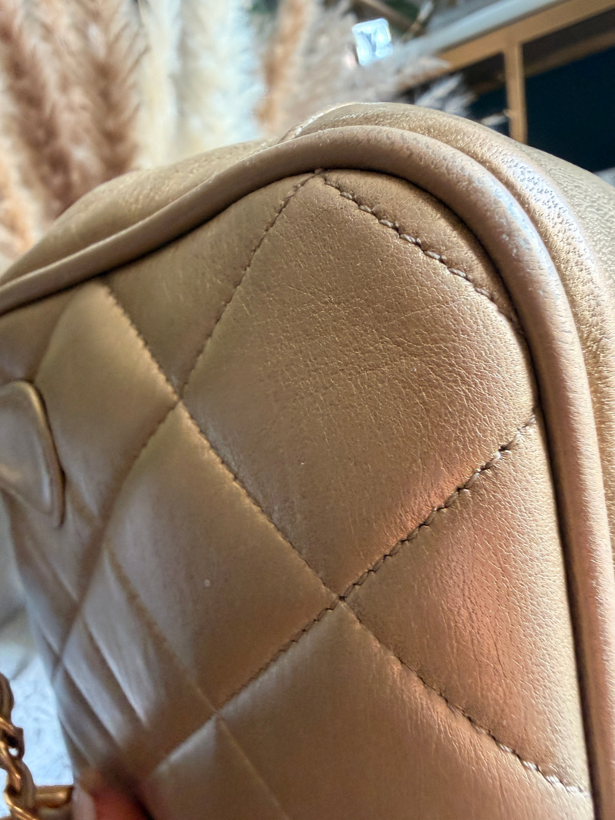 CHANEL Metallic Lambskin Quilted Mini Flap