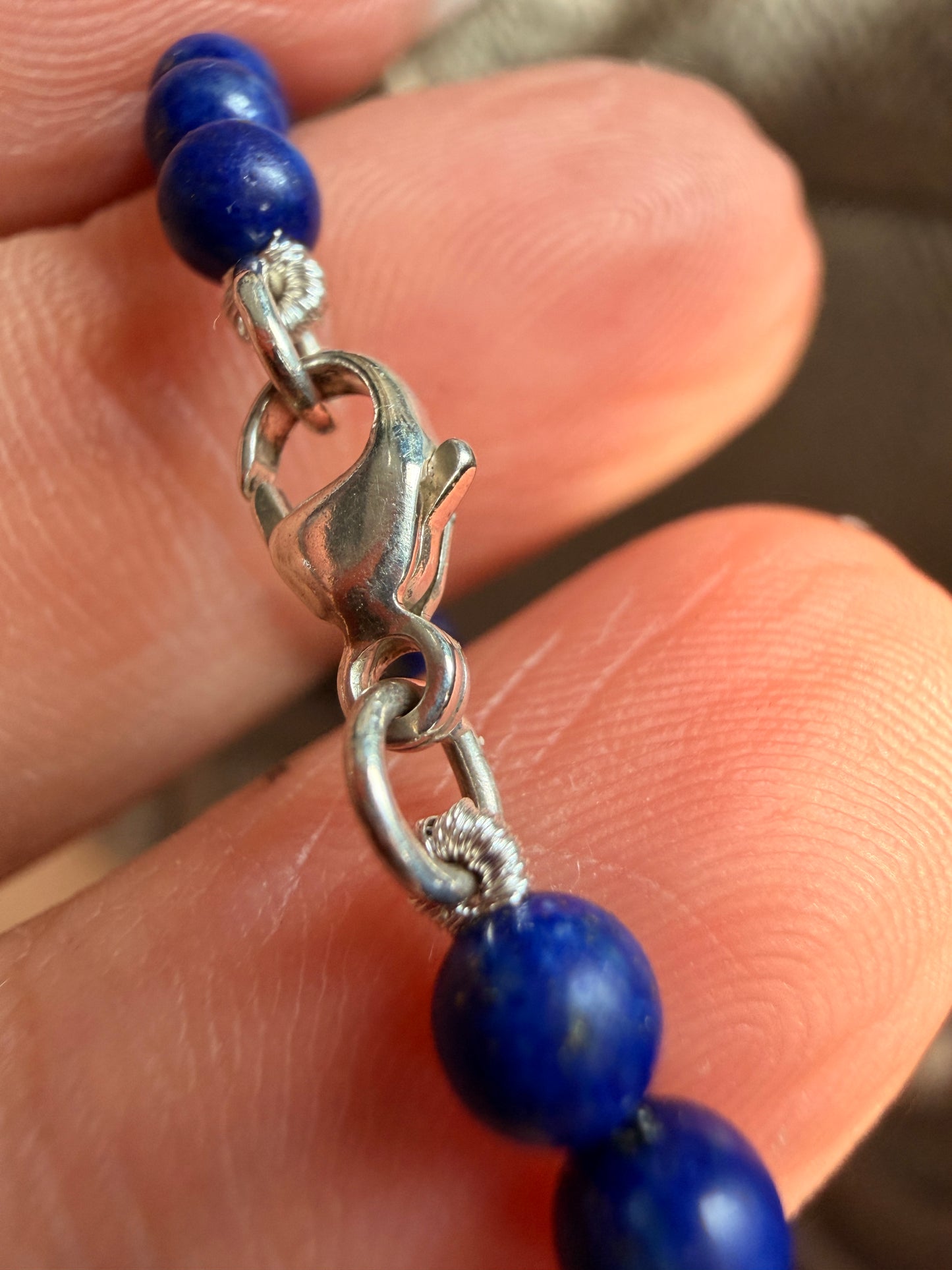 Tiffany&Co RETIRED Lapis Lazuli Return to Tiffany 4mm bead bracelet. HTF!