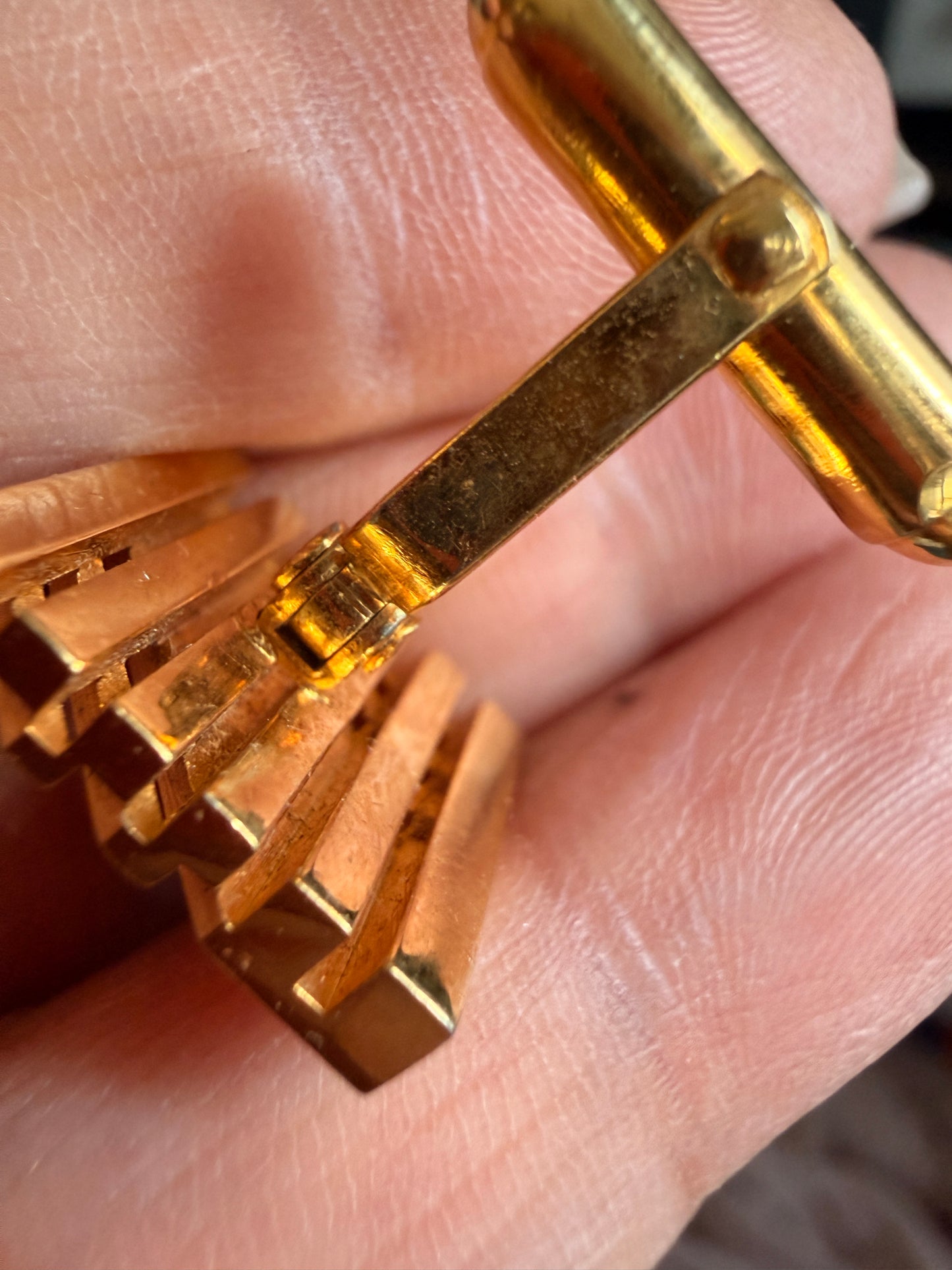 Christian Dior Vintage “Paris–New York” Cufflinks & Tie Tack Set (Gold Tone) | Dior Box Included