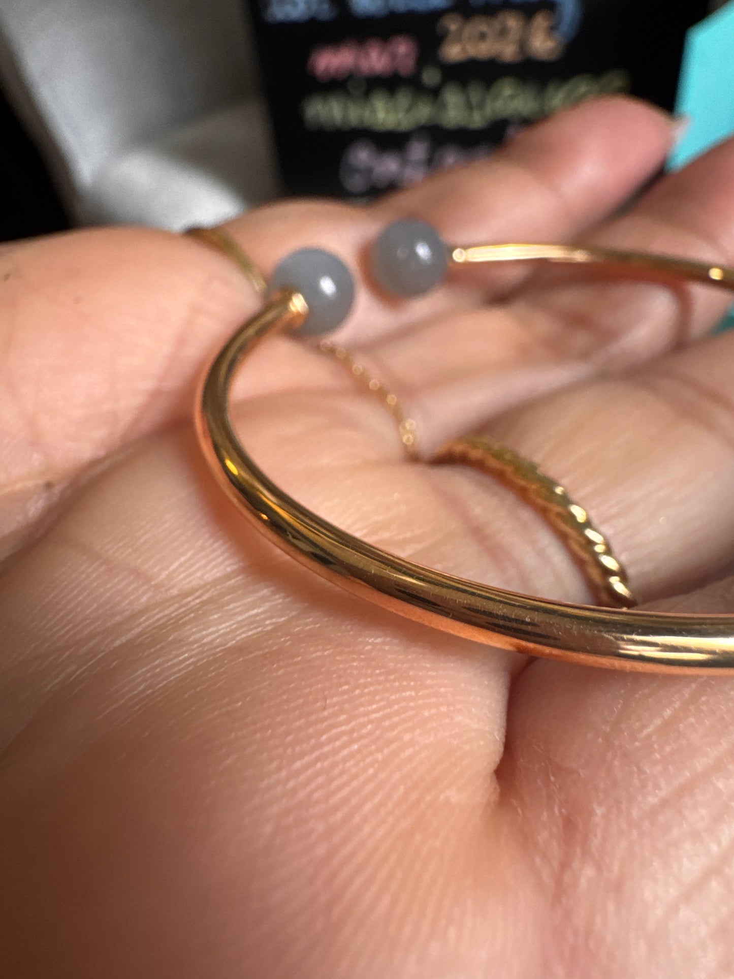 Tiffany & Co Retired & HTF Moonstone 18k RG Bangle