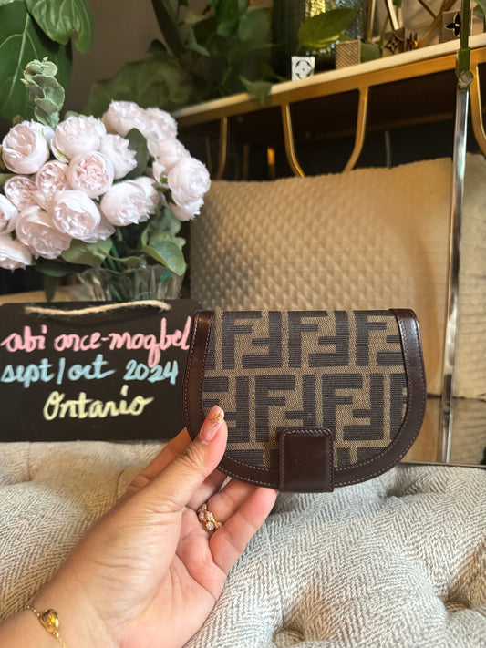 Fendi Zucca halfmoon wallet