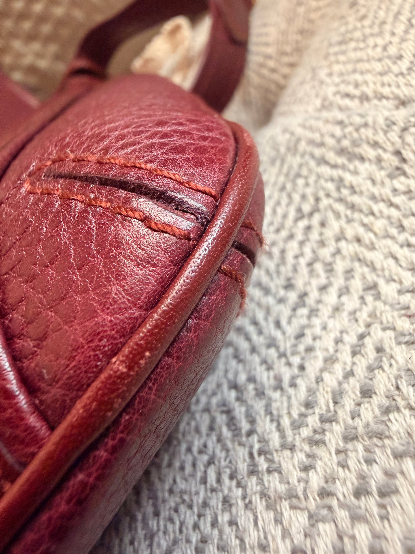 Cartier Vintage Burgundy Leather Crossbody