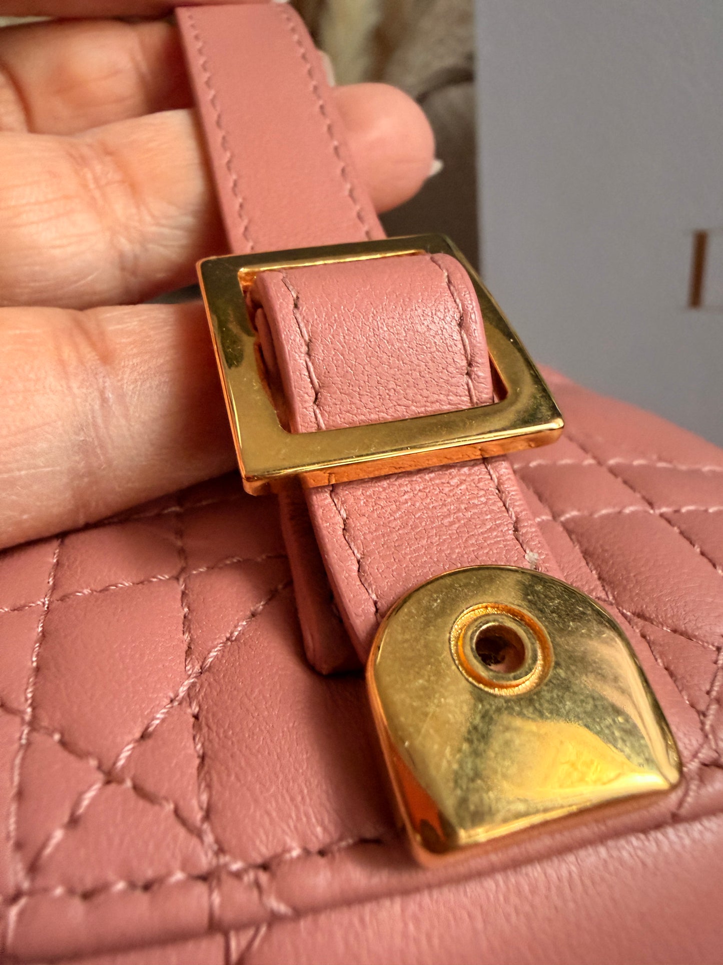 Christian Dior Lambskin Cannage Small Vanity Case