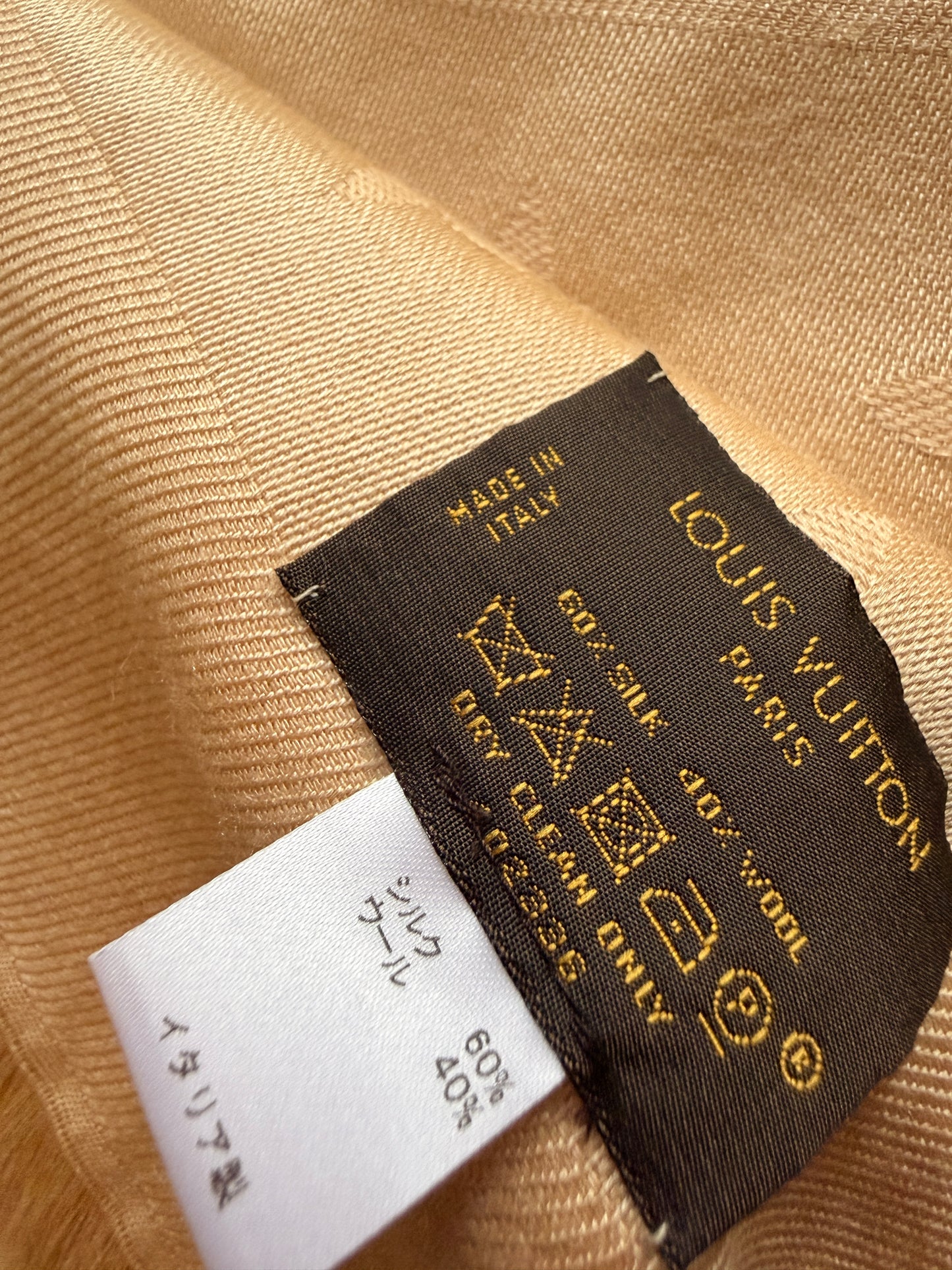 Louis Vuitton Classic Monogram Stole in Beige Clair