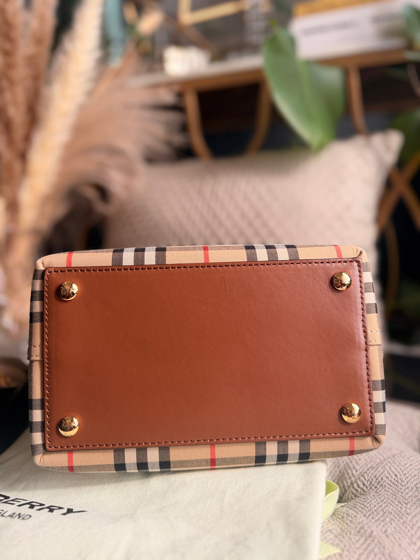 BURBERRY Mini Vintage Check Triple Stud Belt Bag