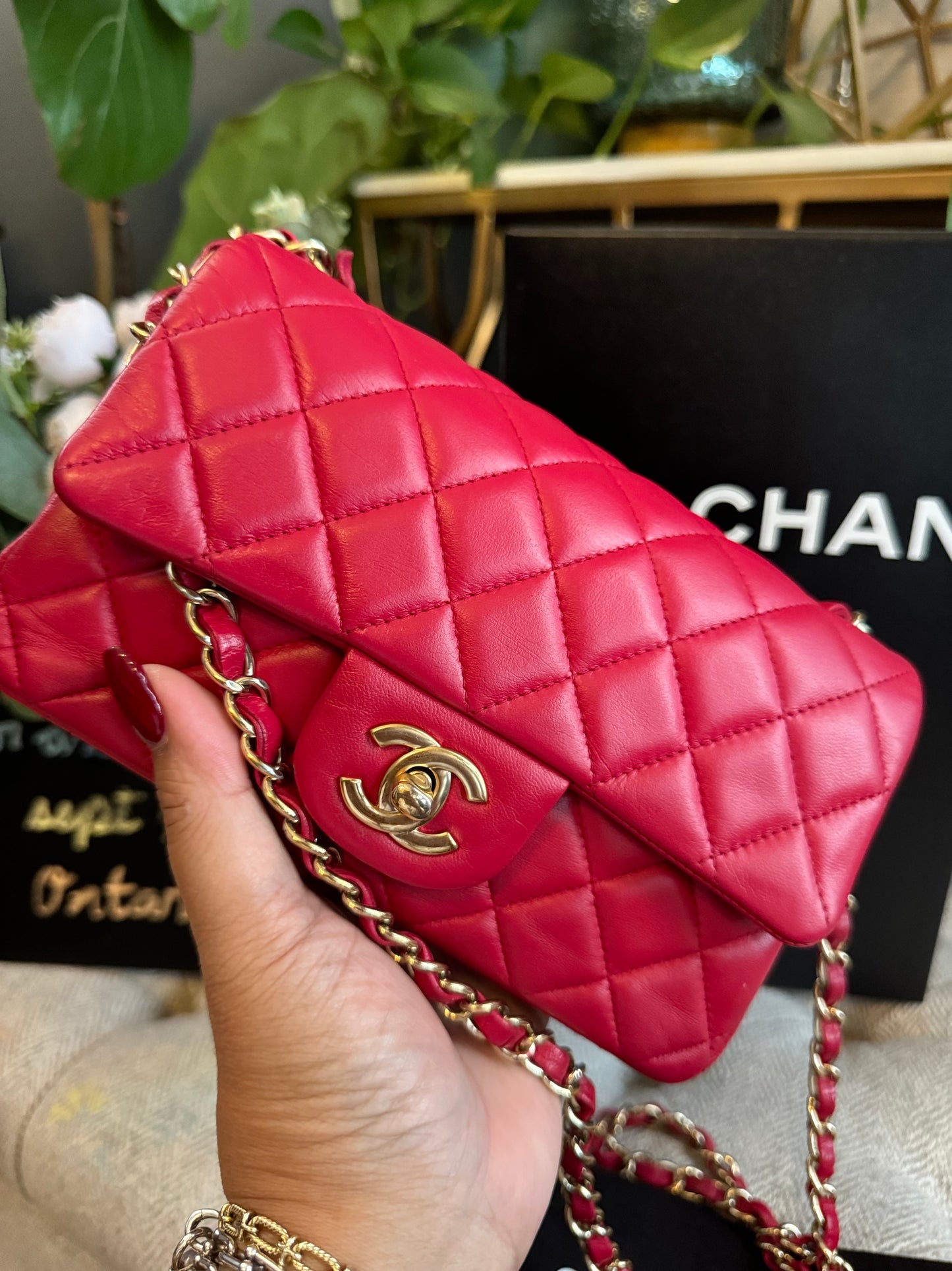 Chanel Mini Rectangle in GHW