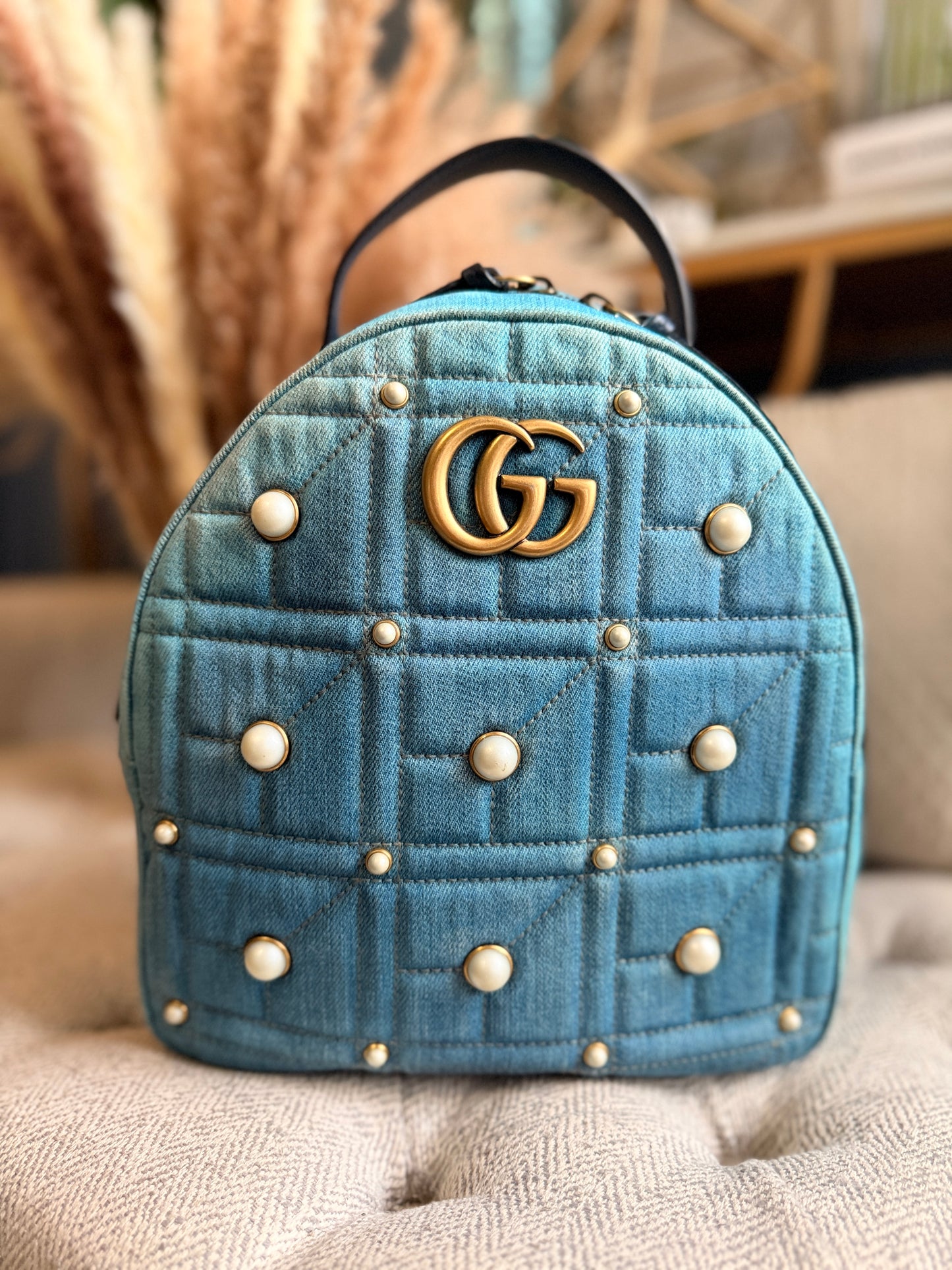 GUCCI Marmont Denim Backpack