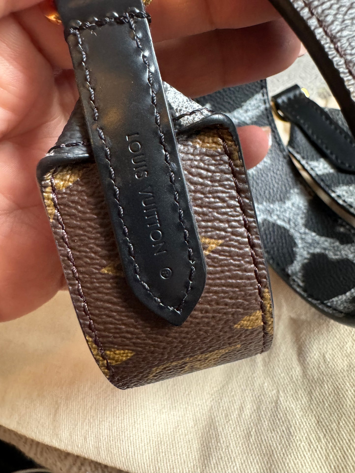 Louis Vuitton Monogram Animal Bandouliere Shoulder Strap Grey