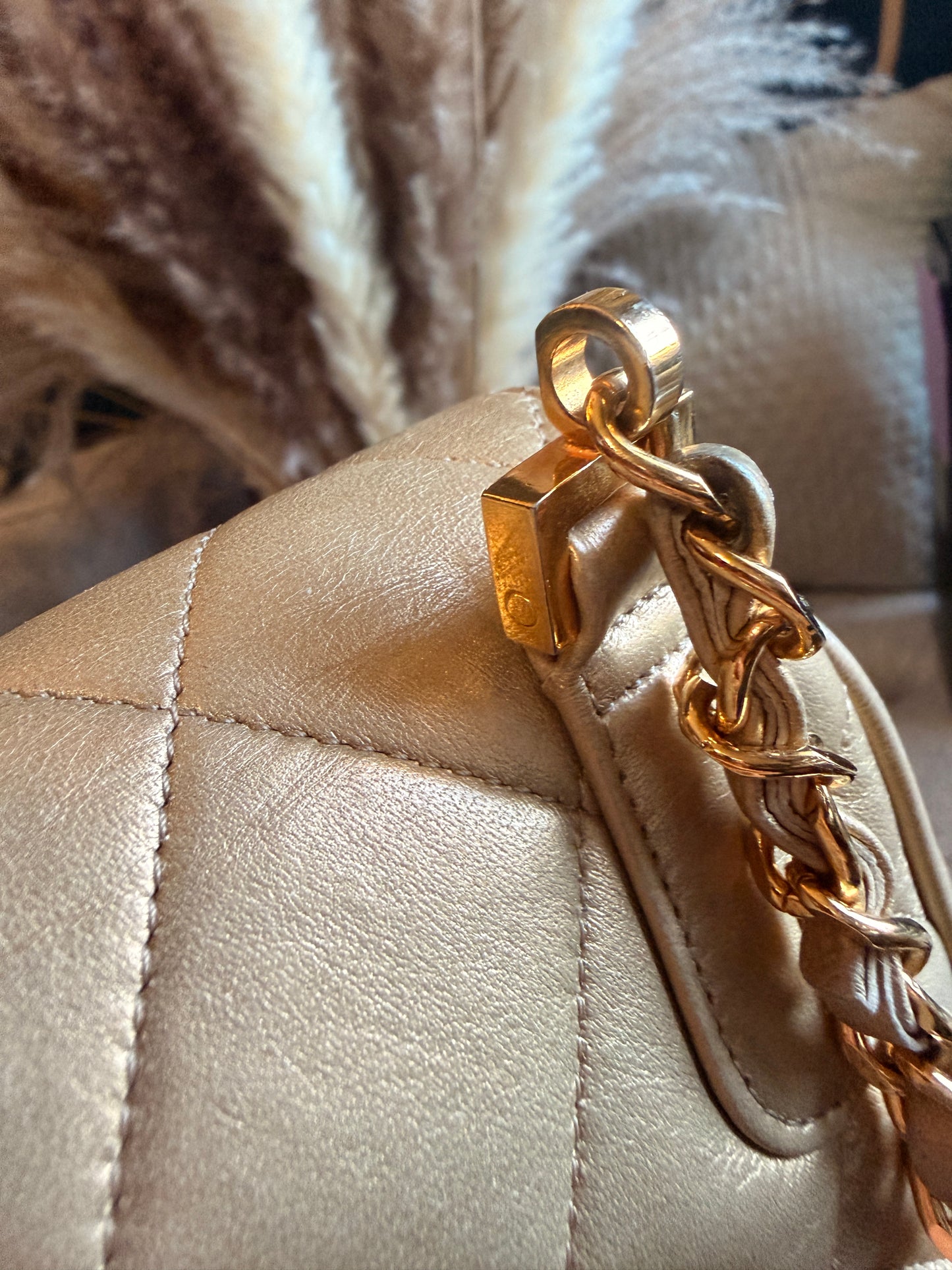 Chanel Metallic Lambskin Quilted Mini Flap in Gold