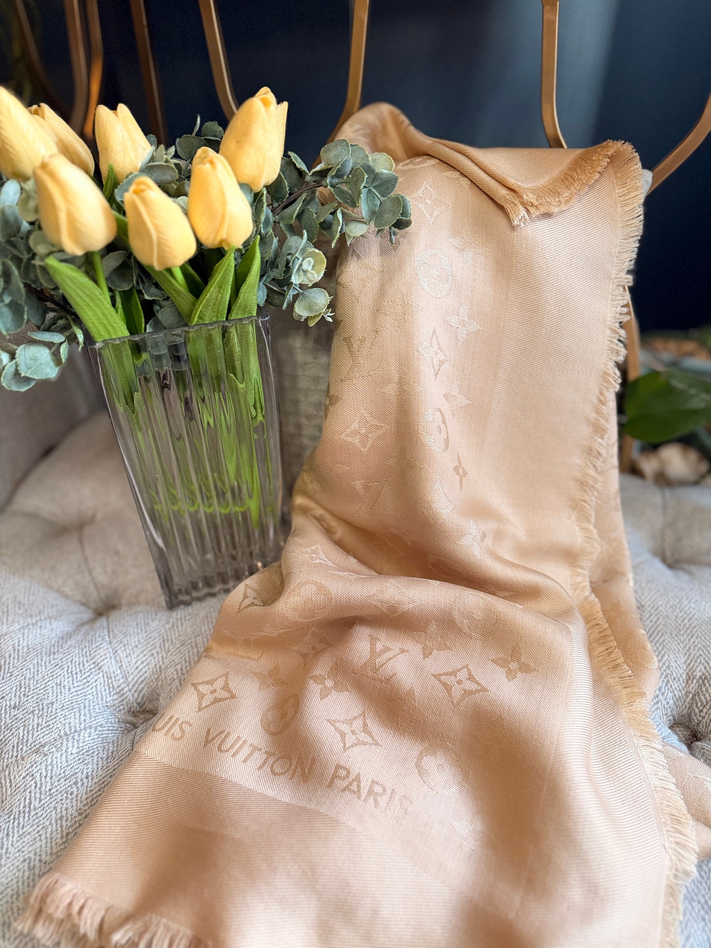 Louis Vuitton Classic Monogram Stole in Beige Clair