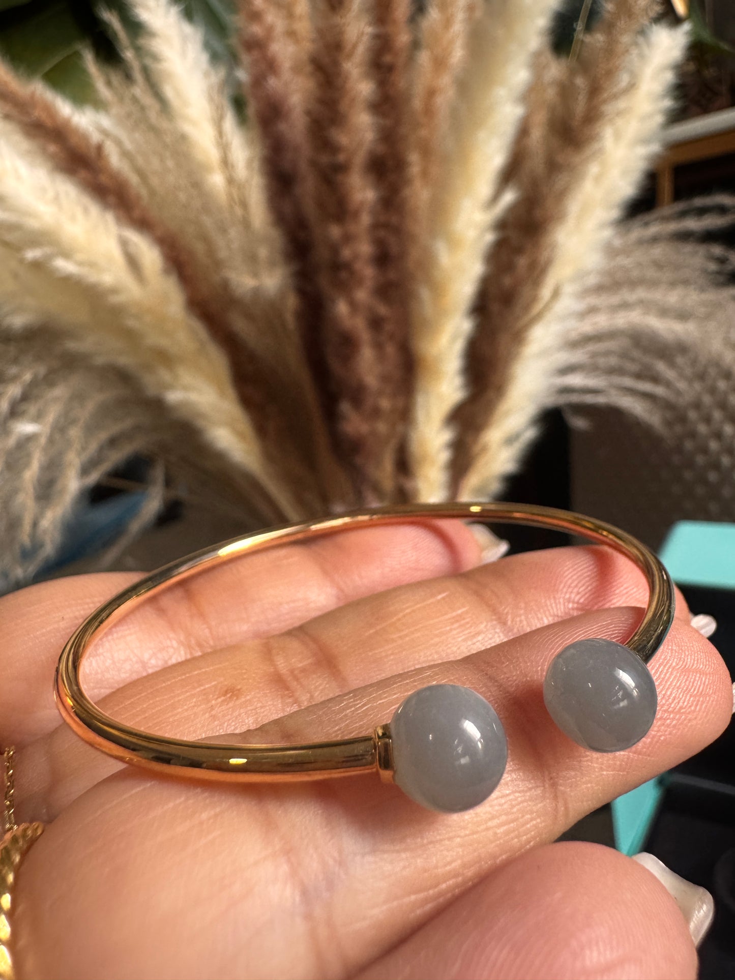 Tiffany & Co Retired & HTF Moonstone 18k RG Bangle