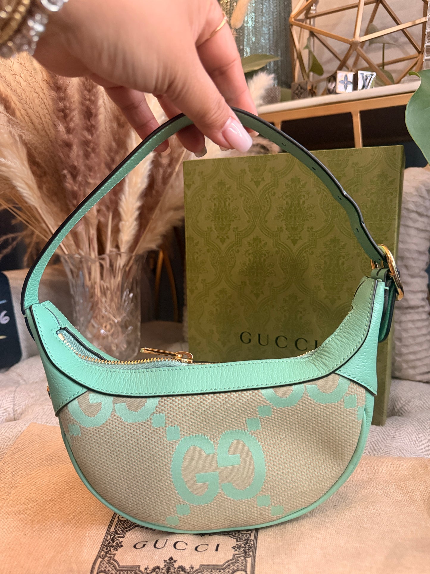 Gucci Jumbo GG Half-moon Mini Hobo