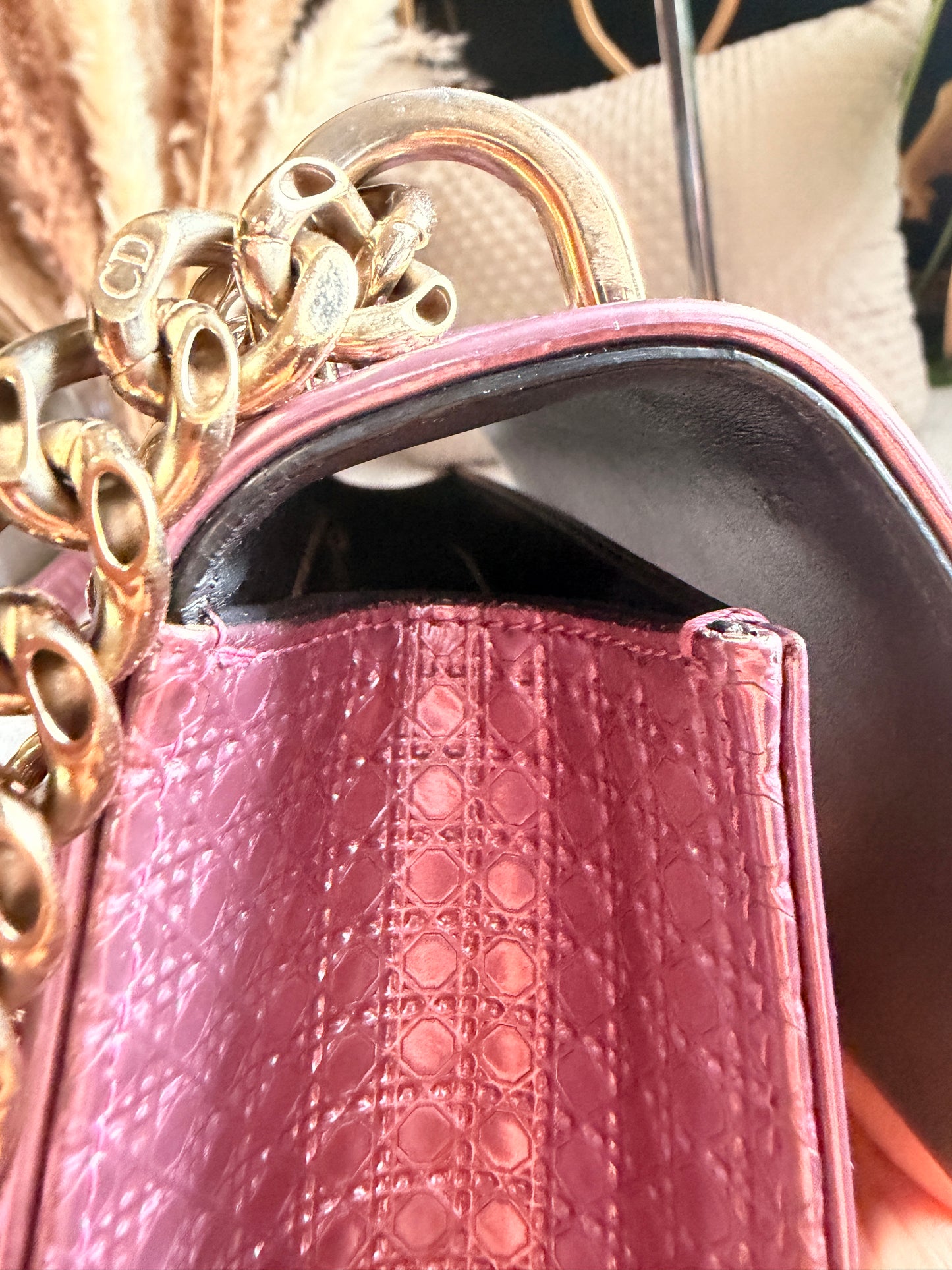 Christian Dior Diorama in Small-Metallic Pink