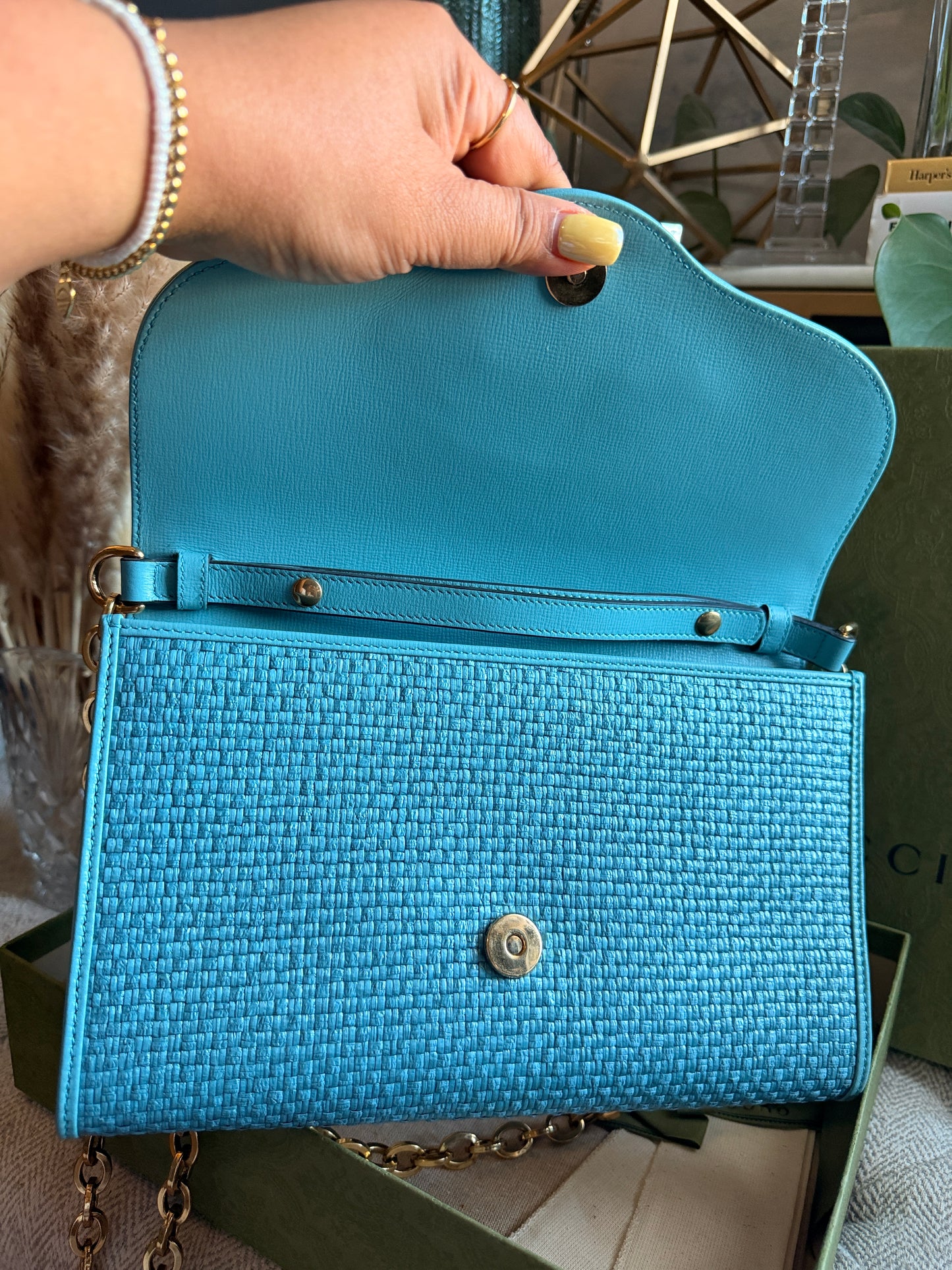 Gucci 1955 Horsebit Raffia Bag-NEW in Box