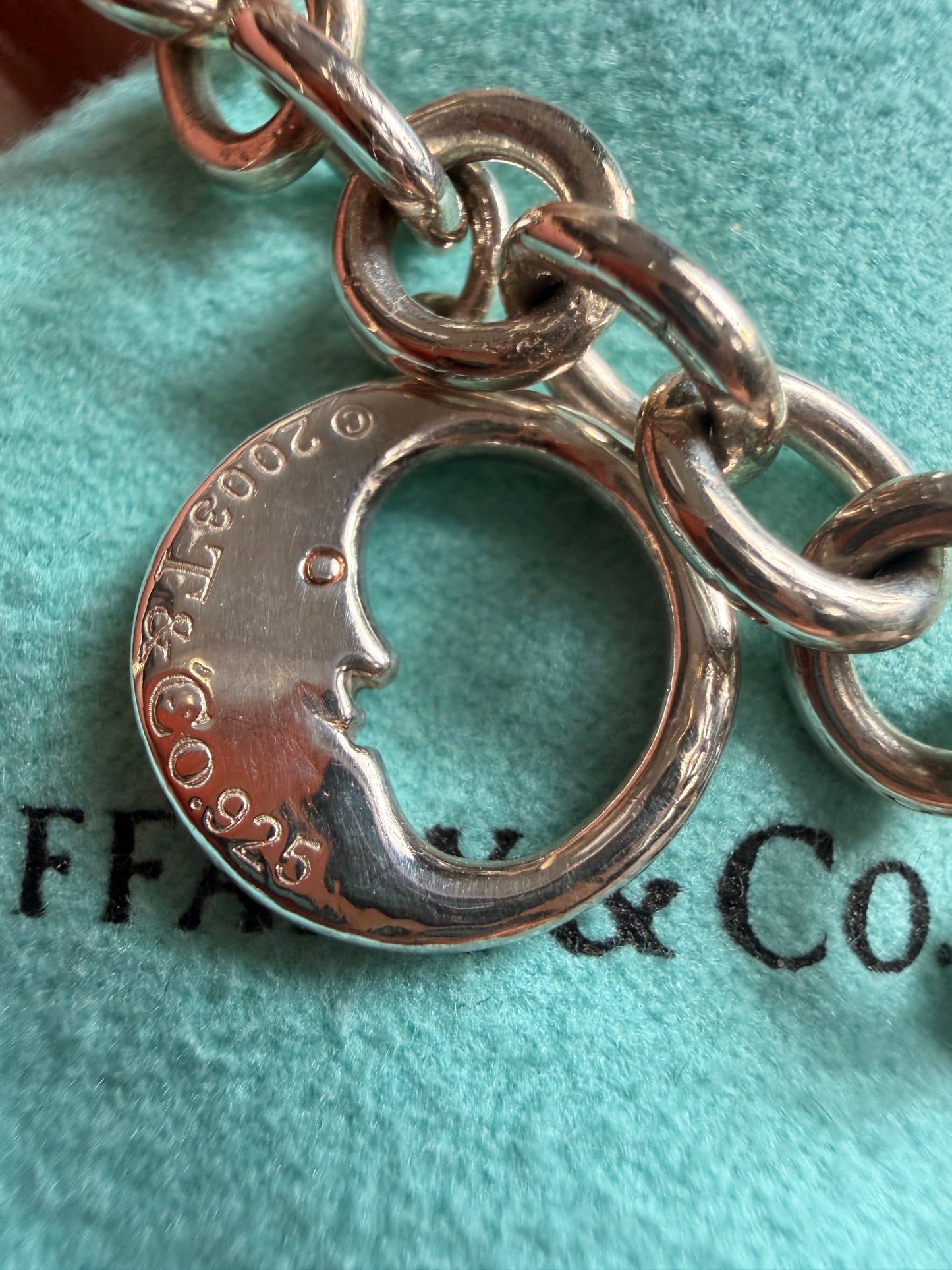 Tiffany & Co RARE Silver 925 Gemstone Nature Flower Moon Butterfly Bracelet