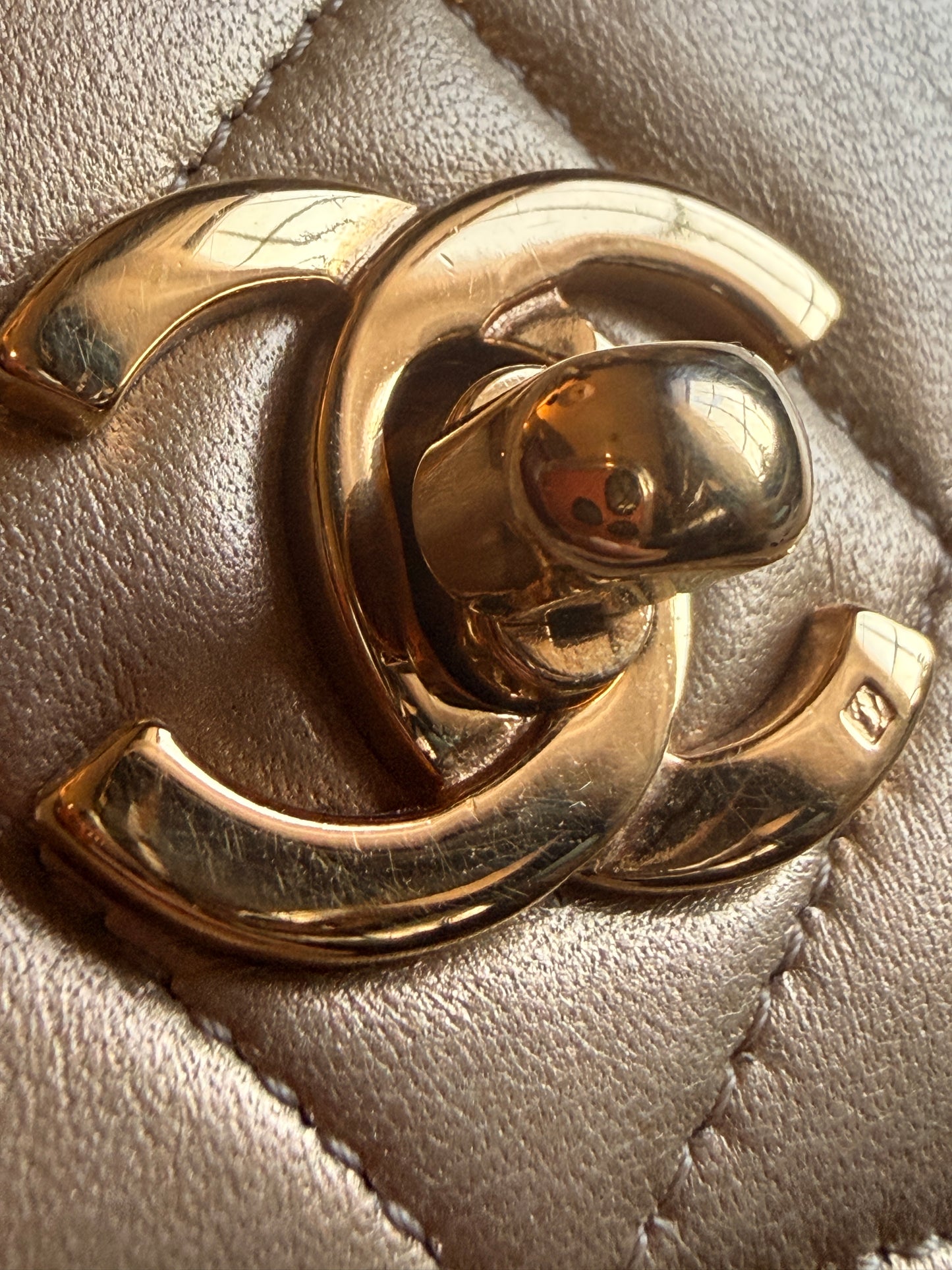 Chanel Metallic Lambskin Quilted Mini Flap in Gold
