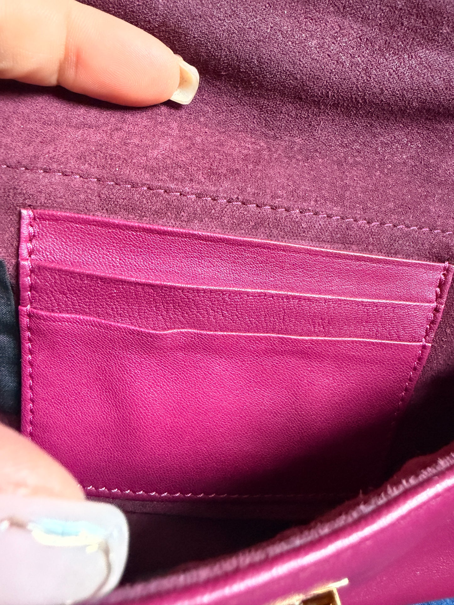 FENDI Shiny Nappa Mini Be Baguette