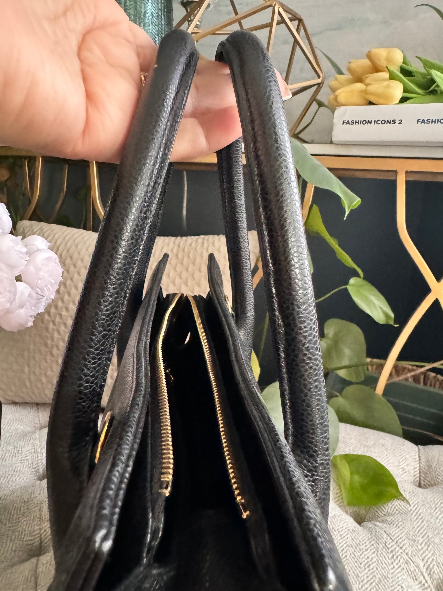 Chanel Caviar Chevron Tote