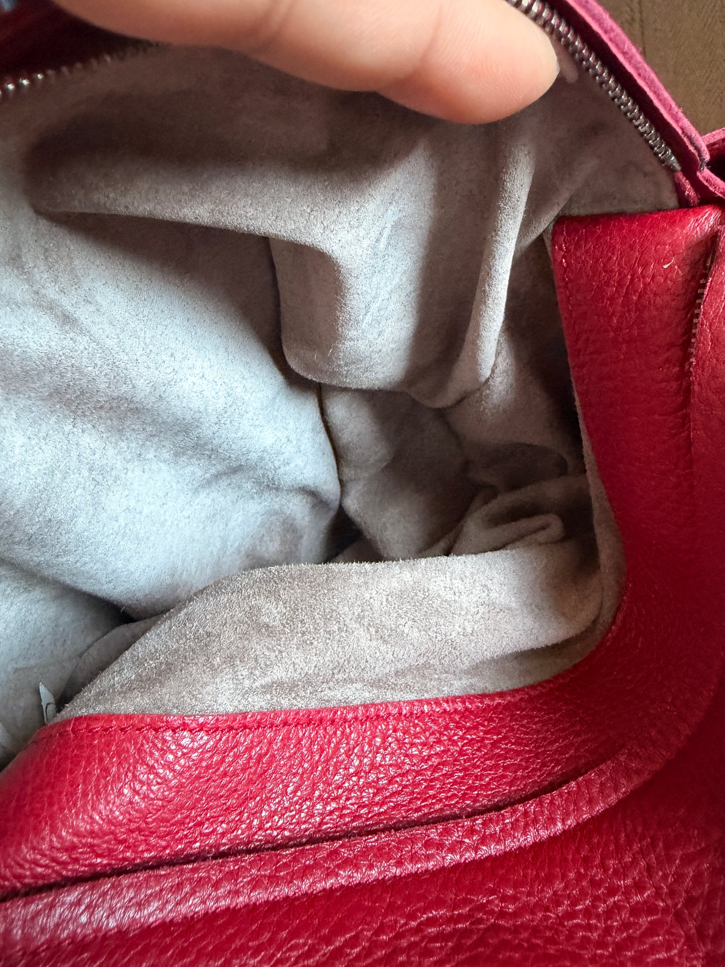 Bottega Veneta Red Cervo Leather Flap Bag