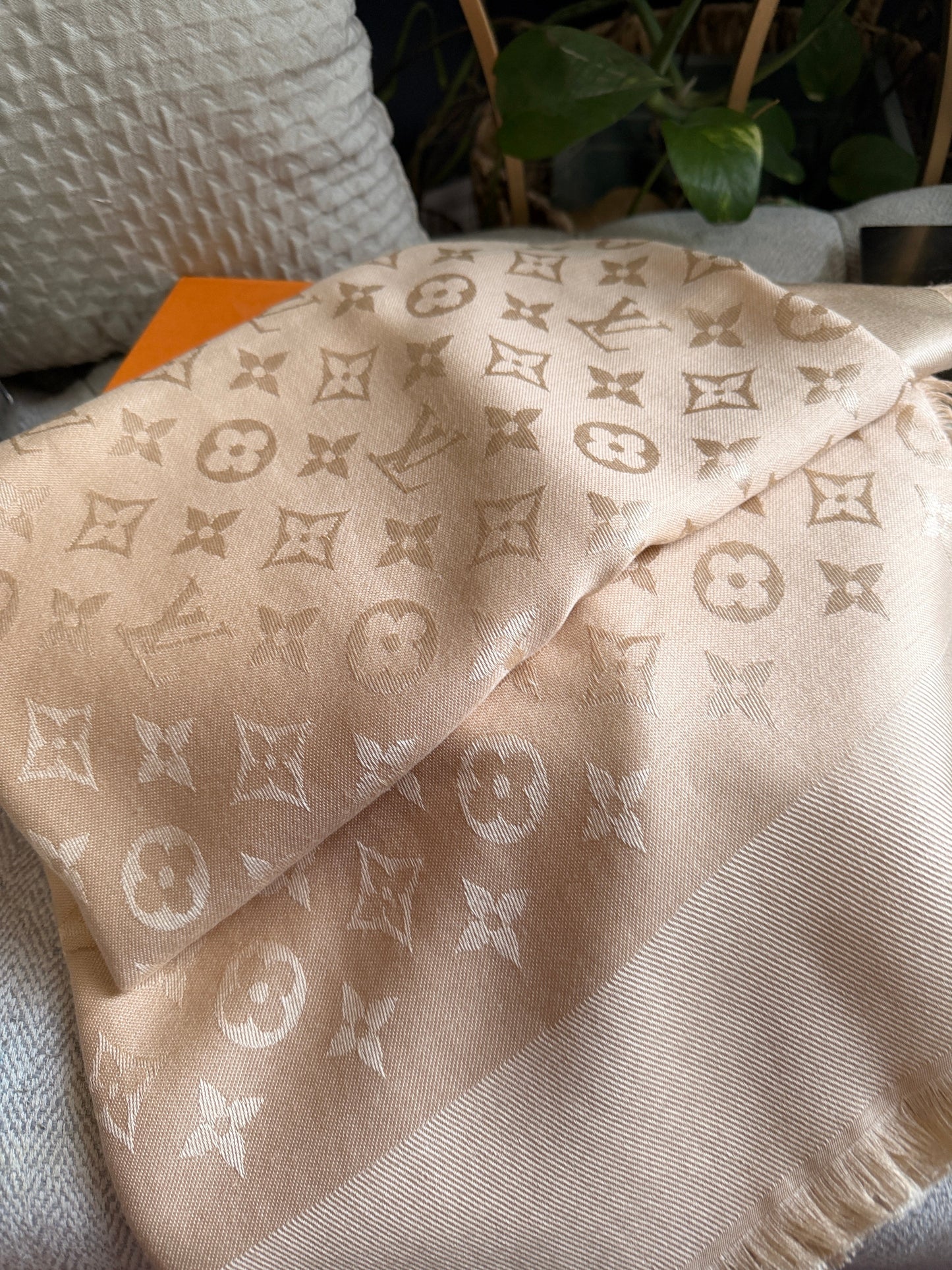 Louis Vuitton Classic Monogram Stole in Beige Clair
