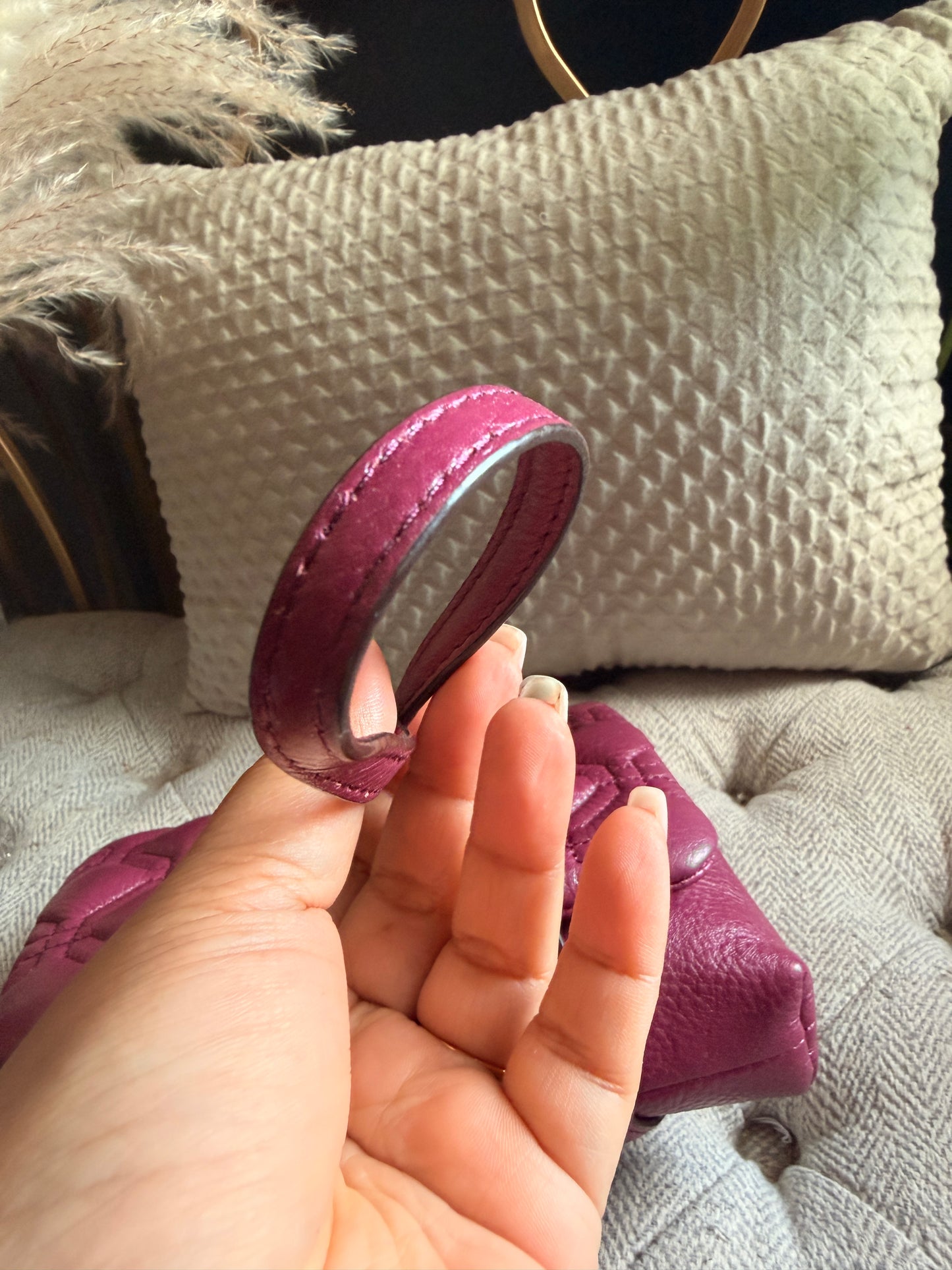 Kate Spade Quilted Leather Crossbody in Plum with Gold Hardware