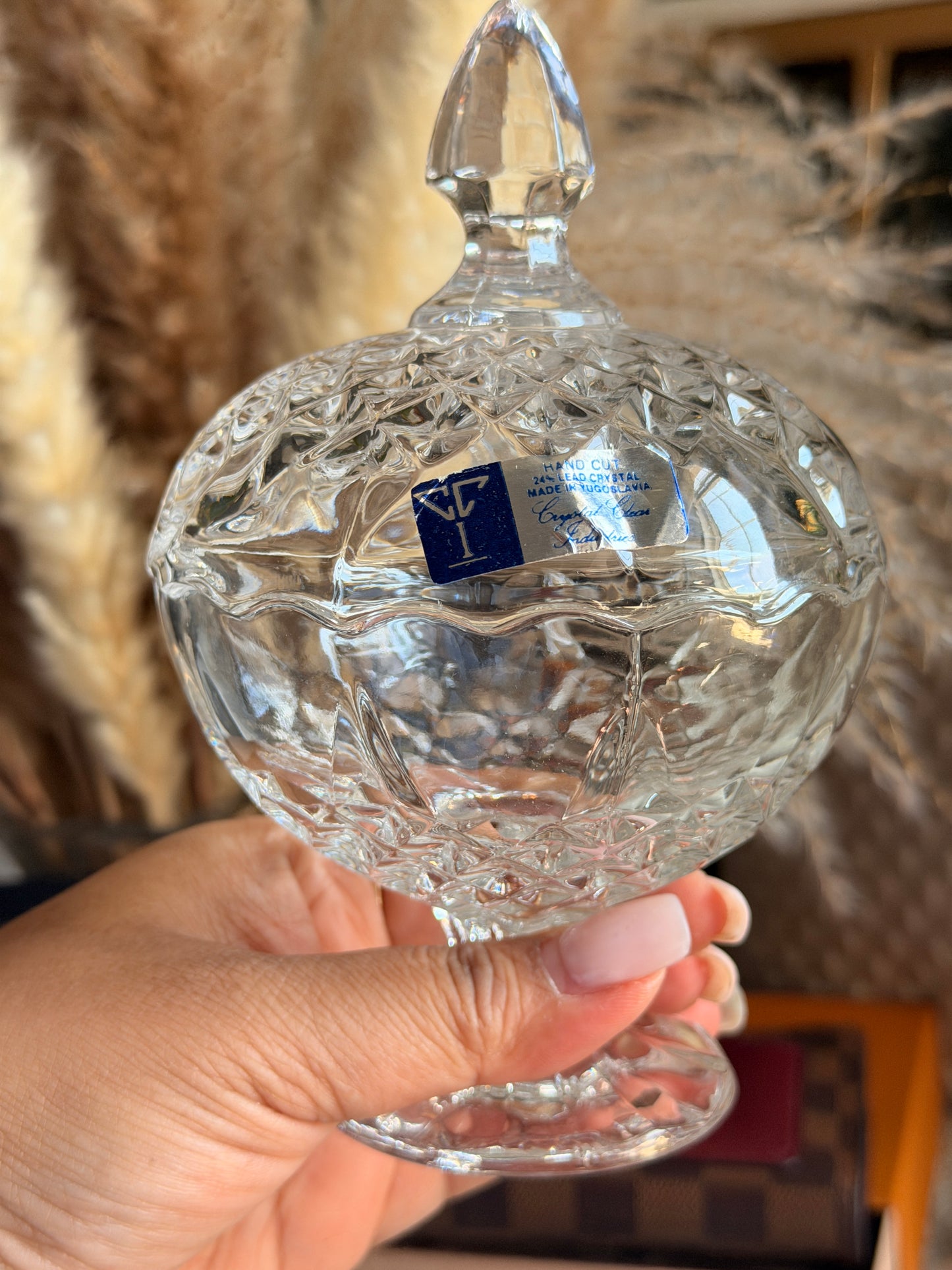 Handcut 24% Lead Crystal Made in Yugoslavia